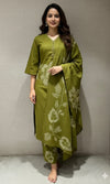 Green FLORAL EMBROIDERY kurta seT