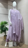 Lavender Bloom Anarkali kurta Set