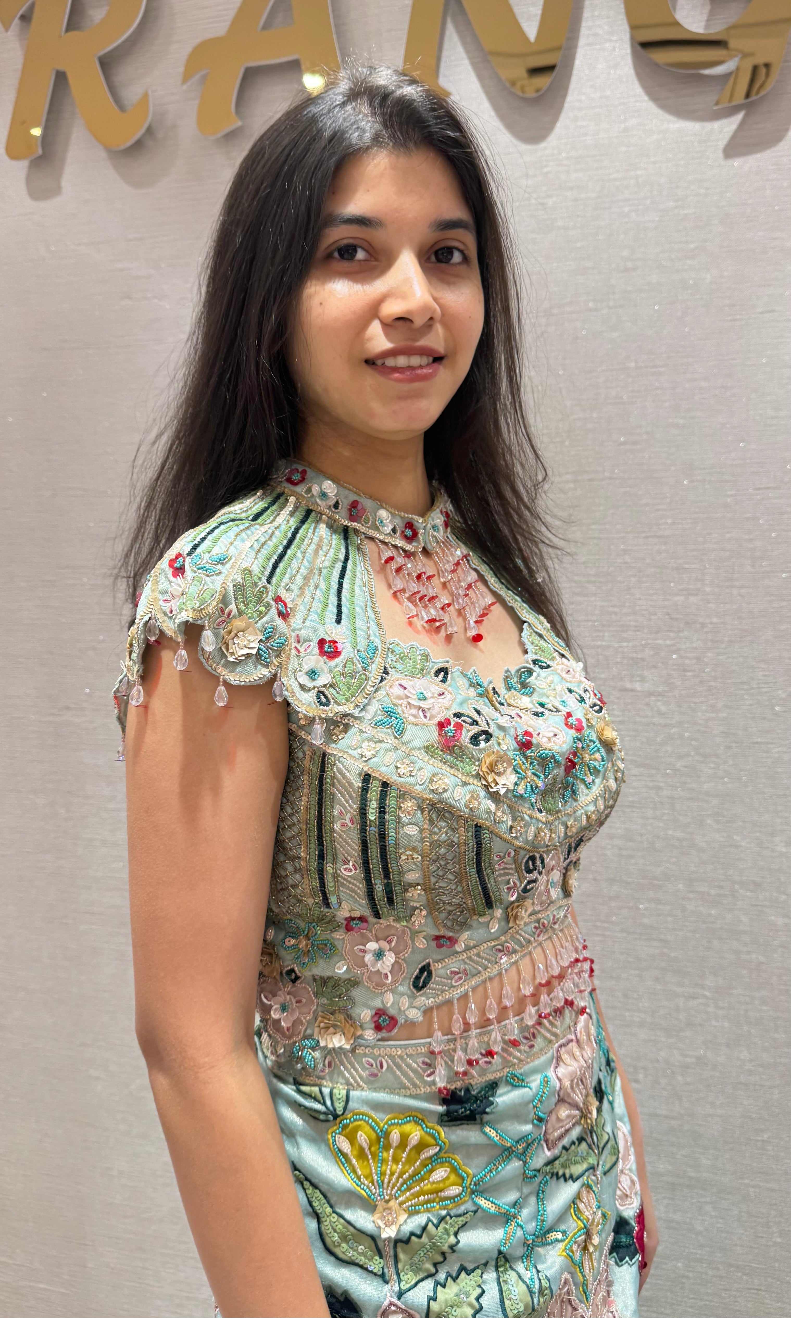 AQUA Embellished Fish Cut Lehenga