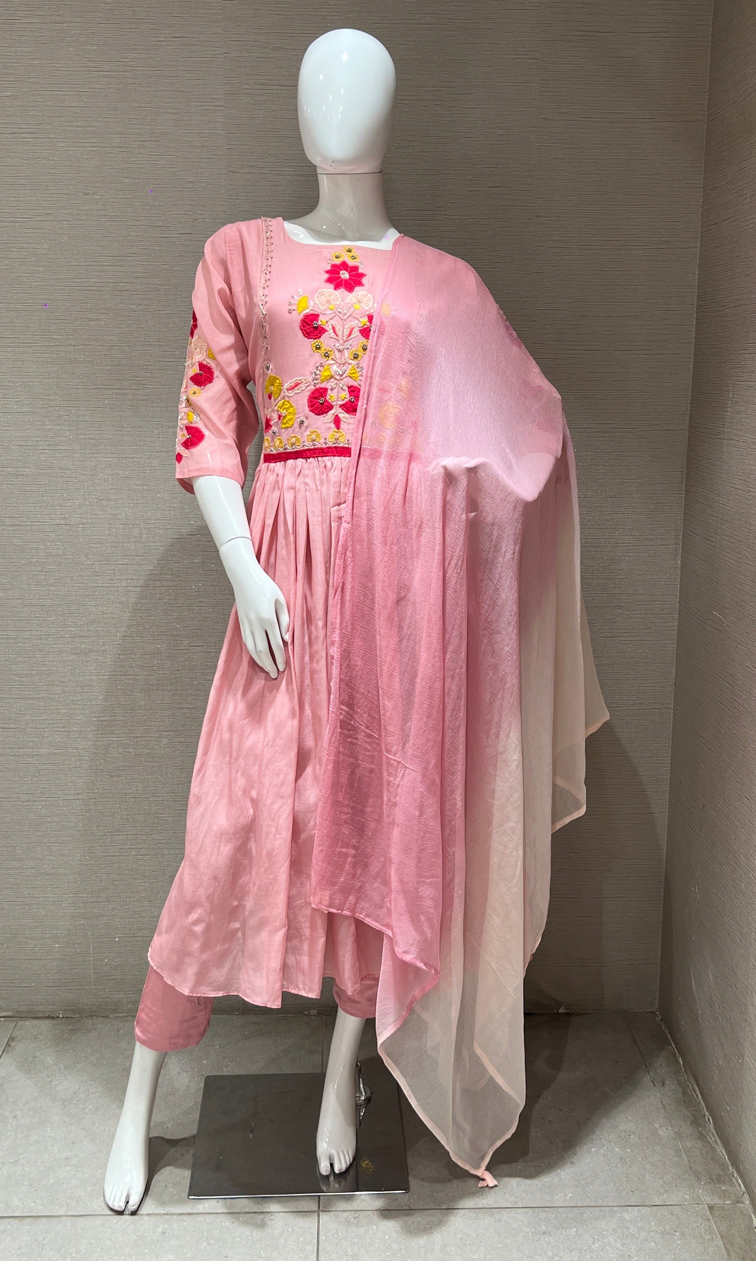 Baby pink kurta set