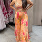Peach palazzo and croptop with neck dupatta