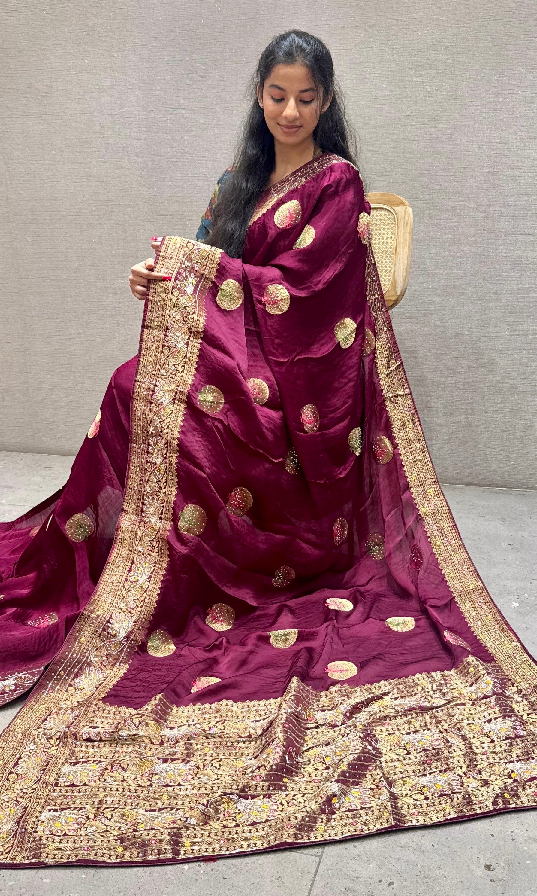Wine saree