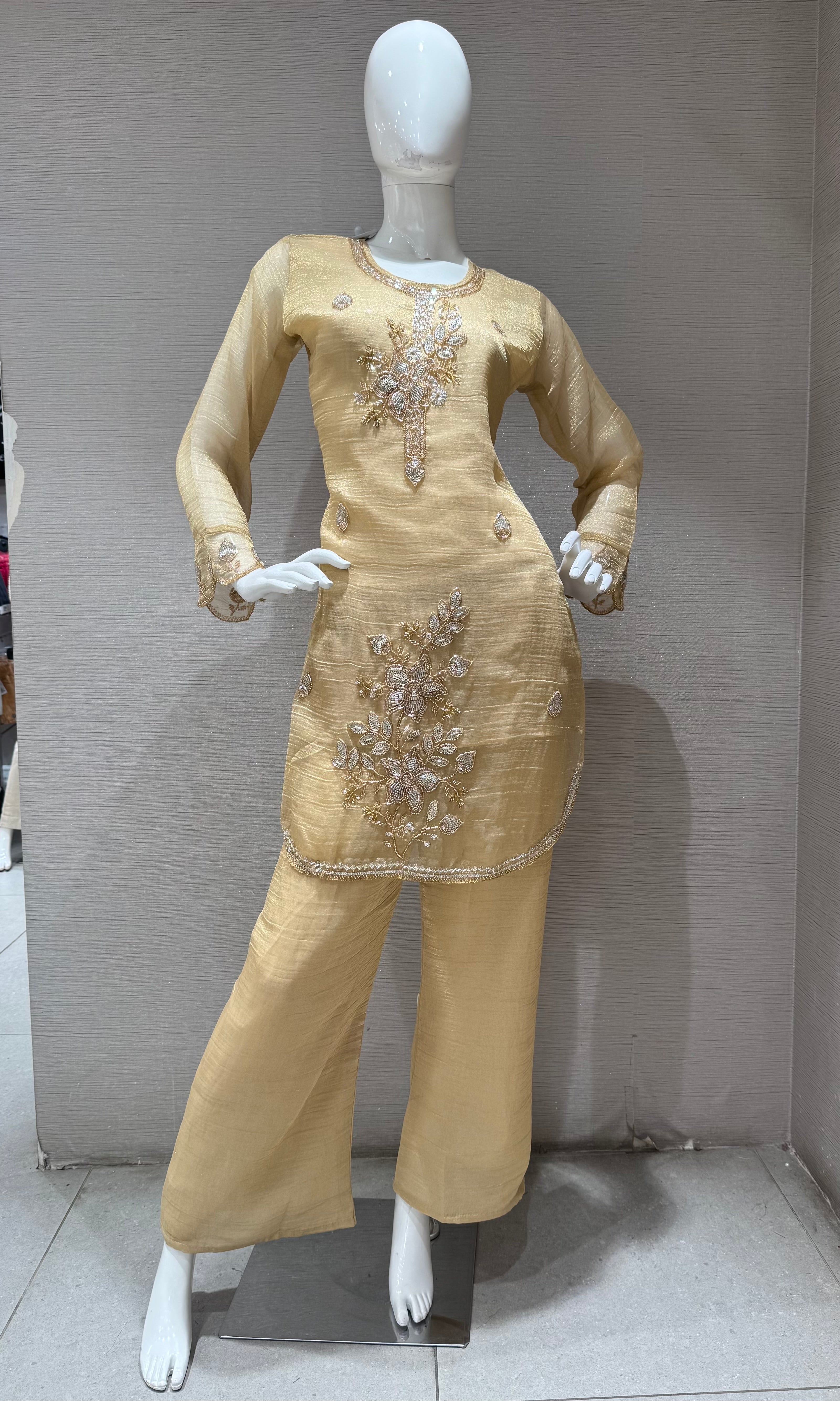 Gold Zari Cord Set with Dupatta