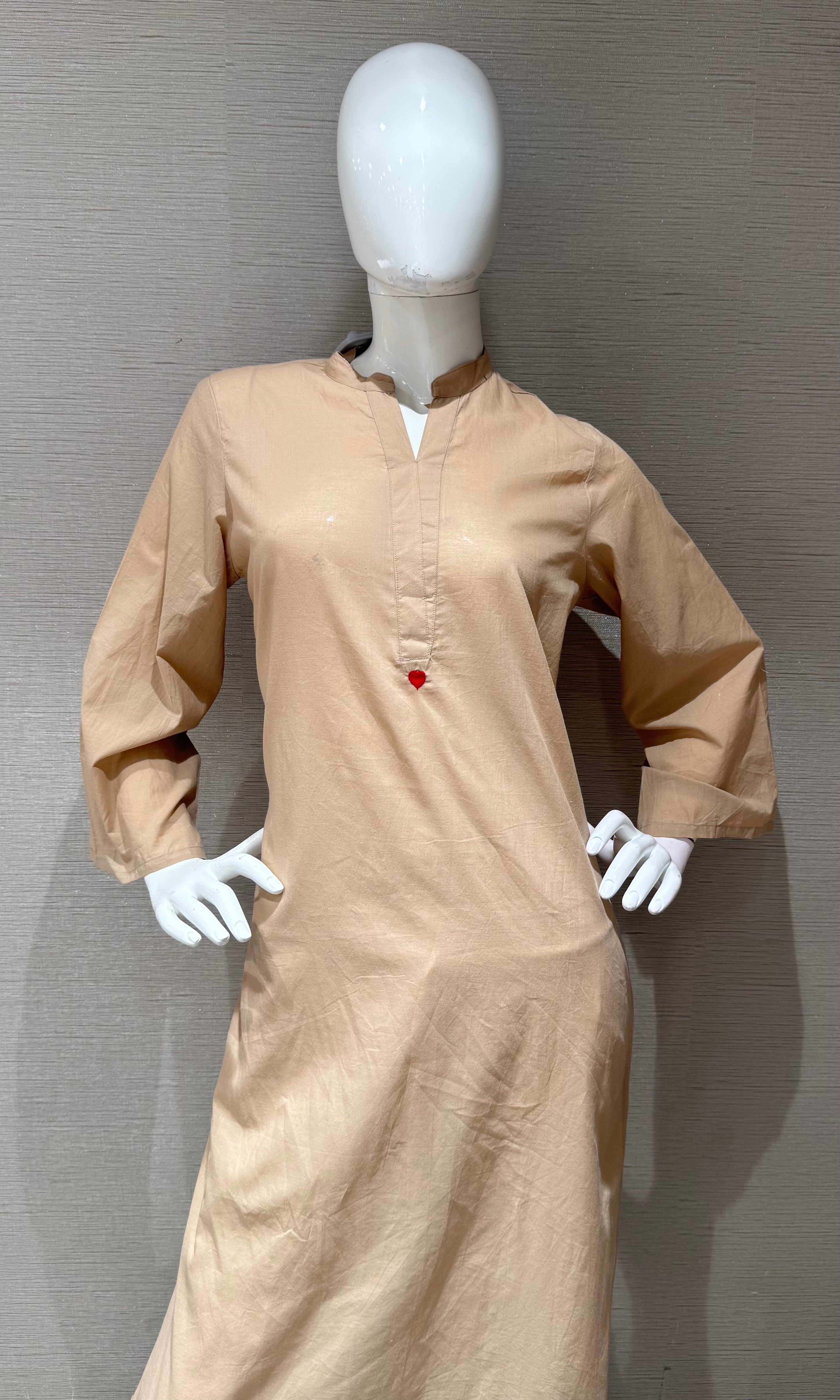 BEIGE CLASSIC KURTI WITH BOTTOM