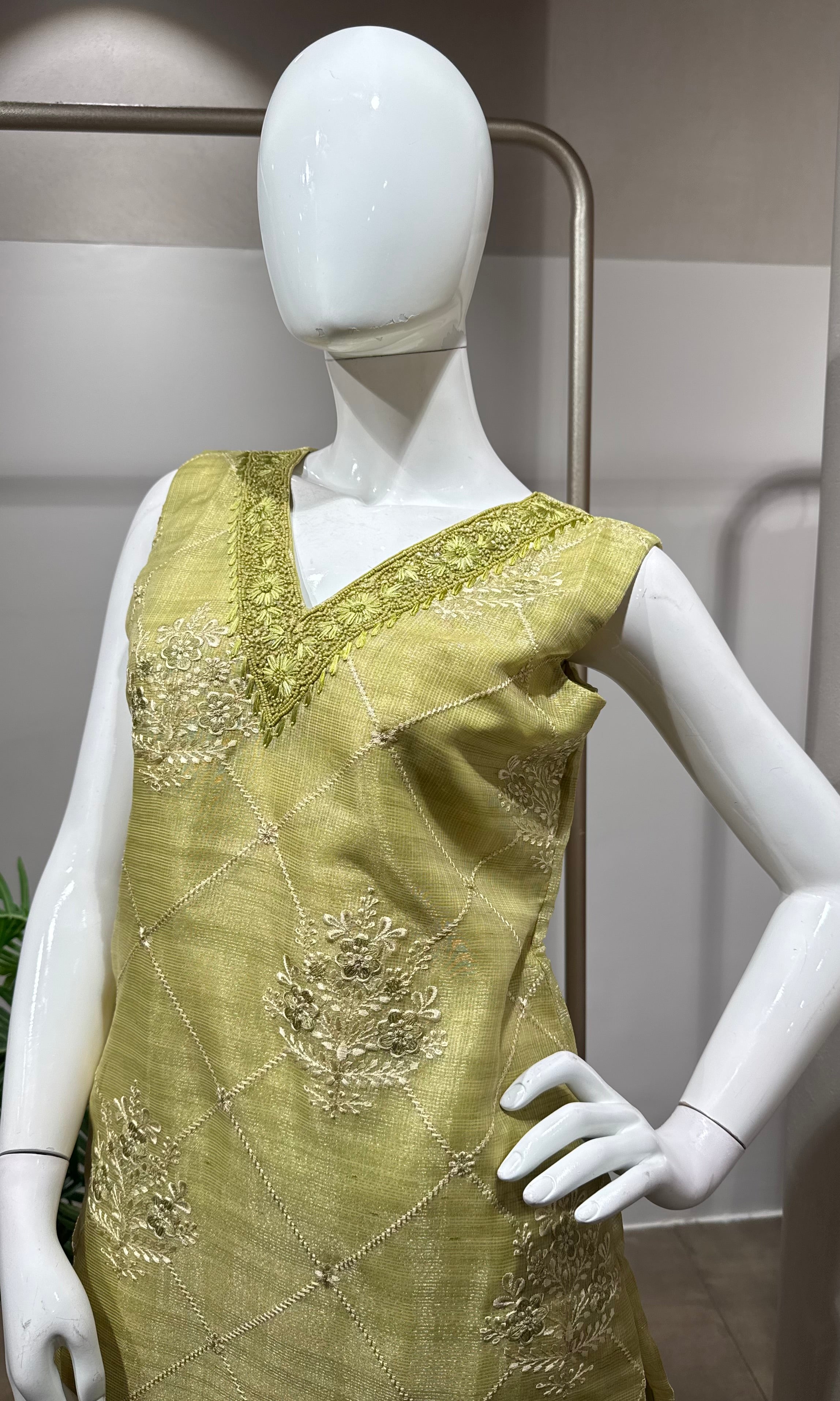 light Green Embroidered Kurta Set
