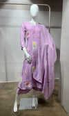 Lavender Patchwork Embroidered Kurta Set with Dupatta