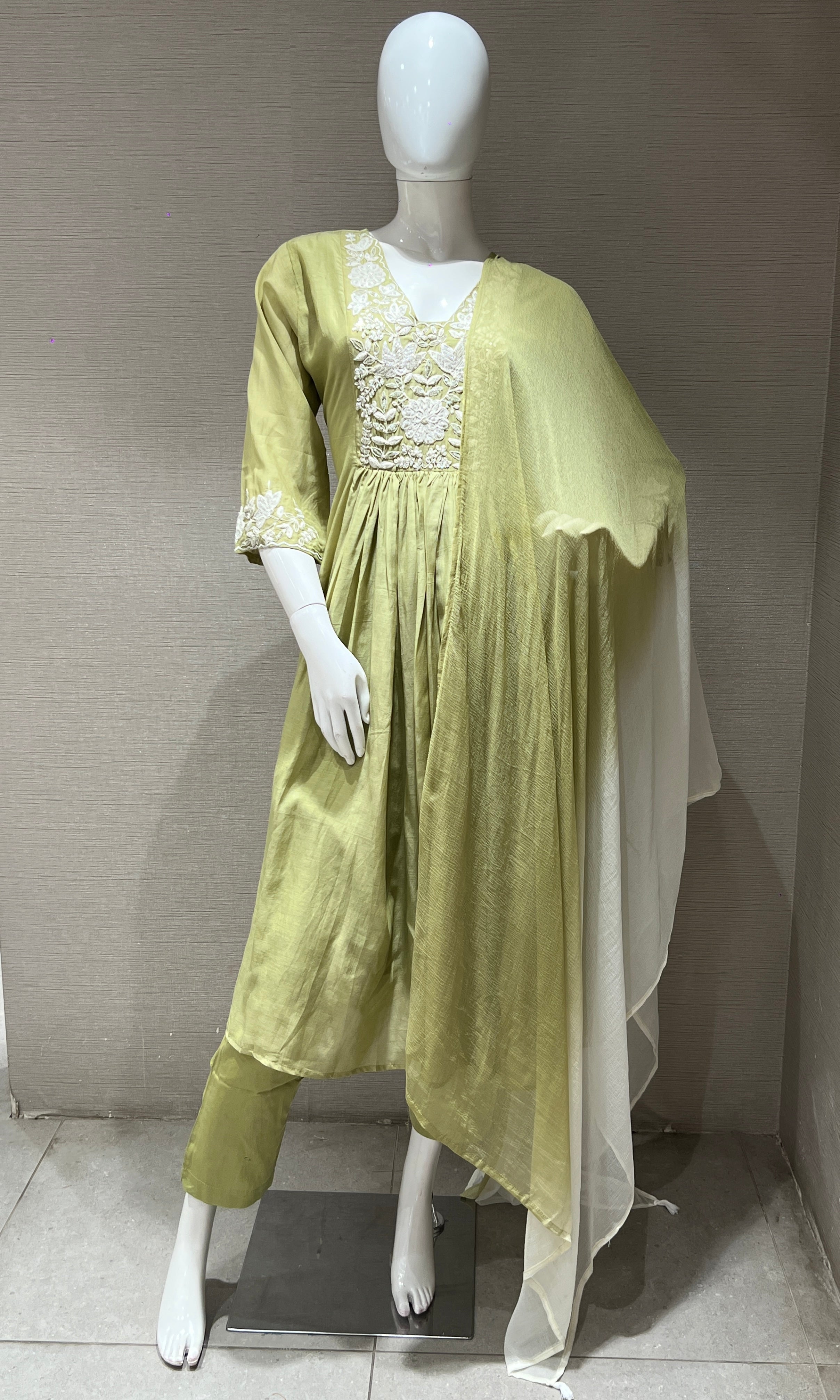 Pista green kurta set