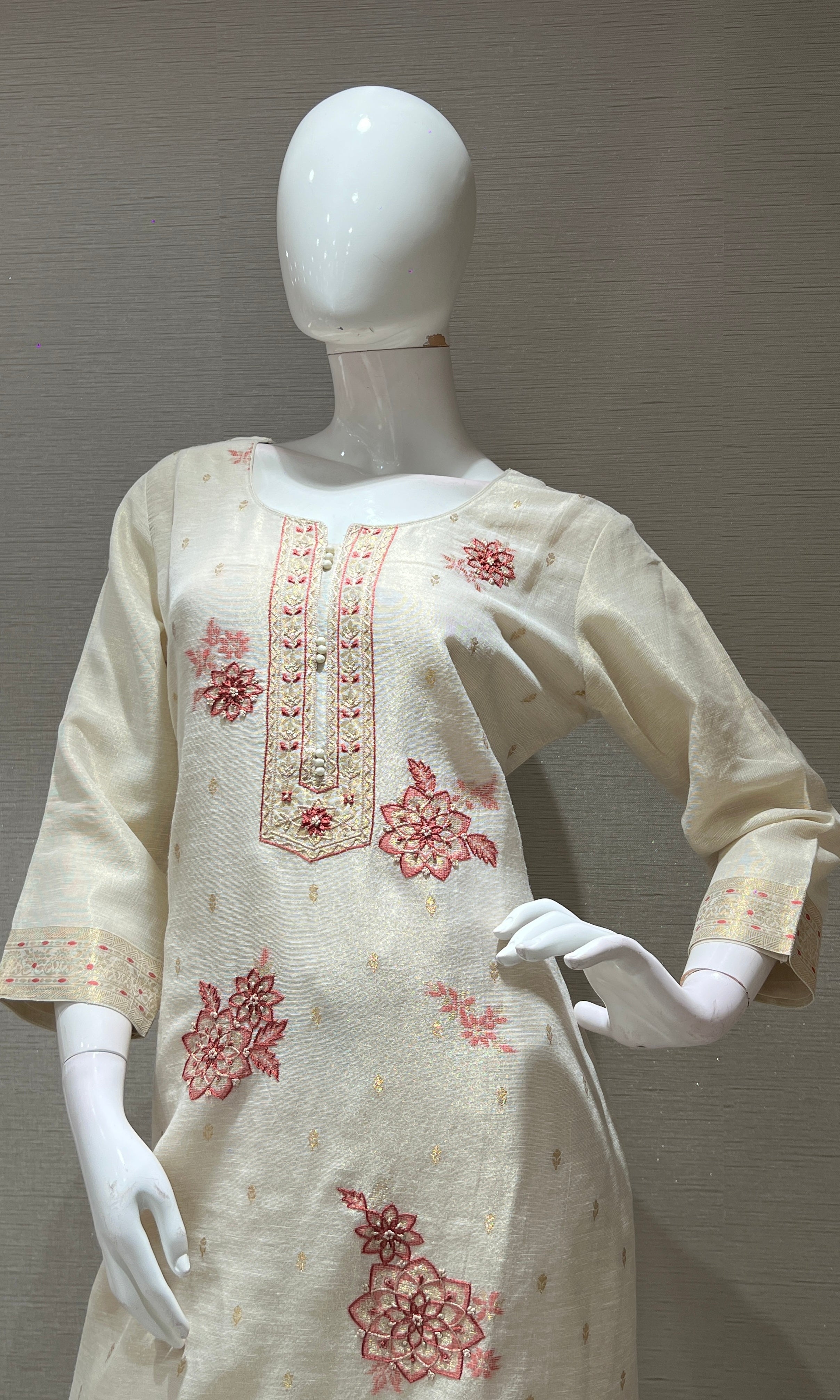 Cream Floral Charm KURTA SET