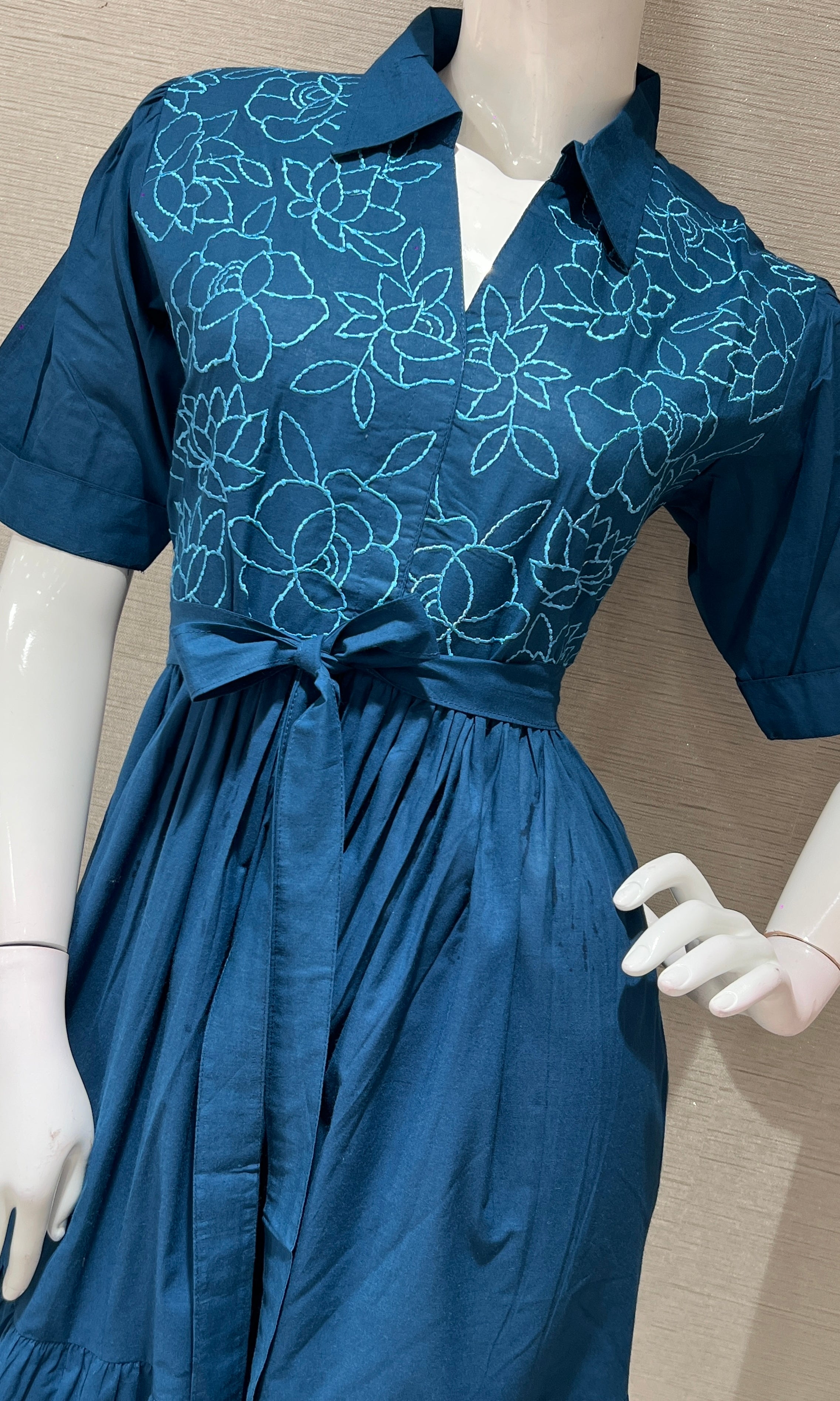 COTTON Navy blue SUMMER DRESS