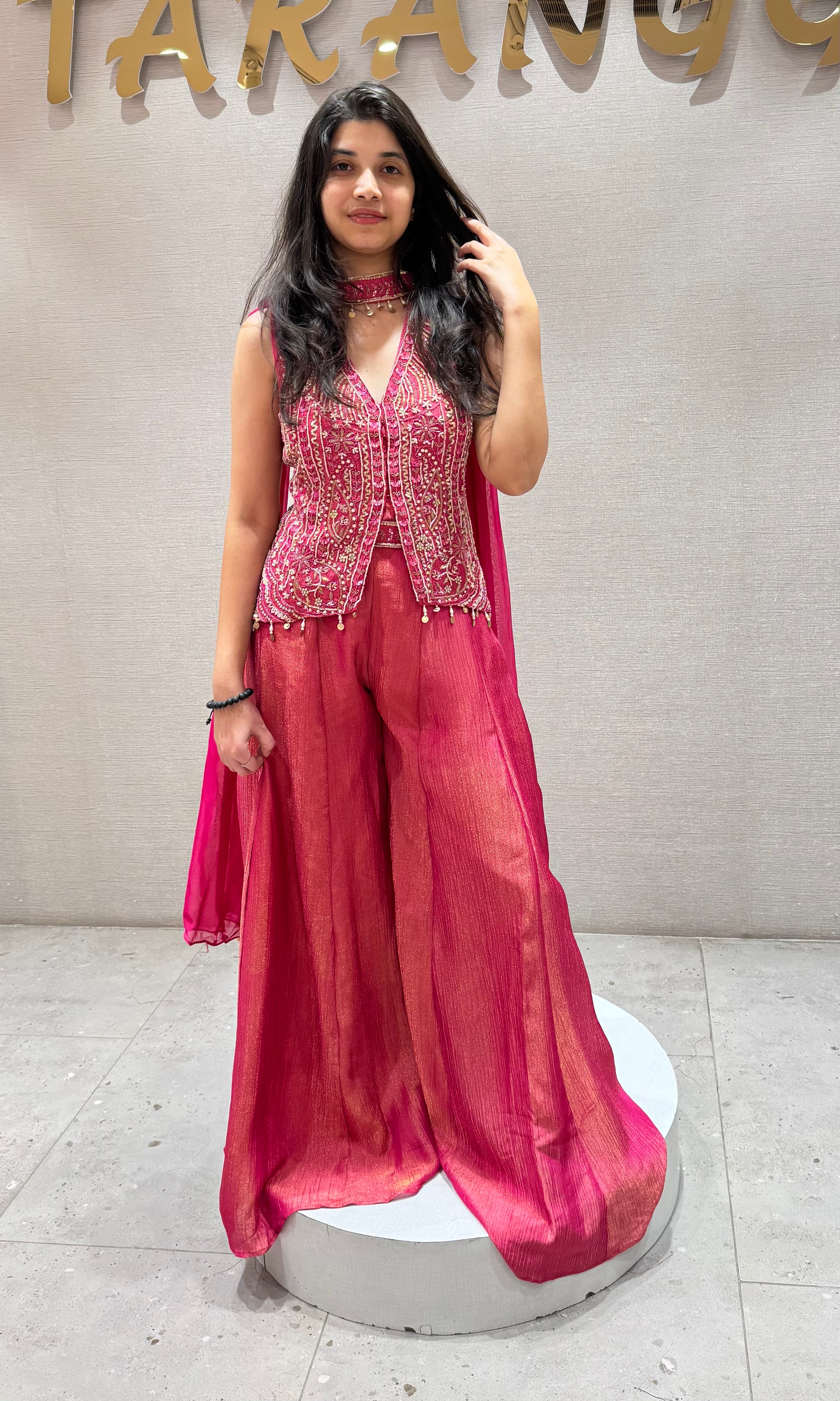 rani pink embellished palazzo set
