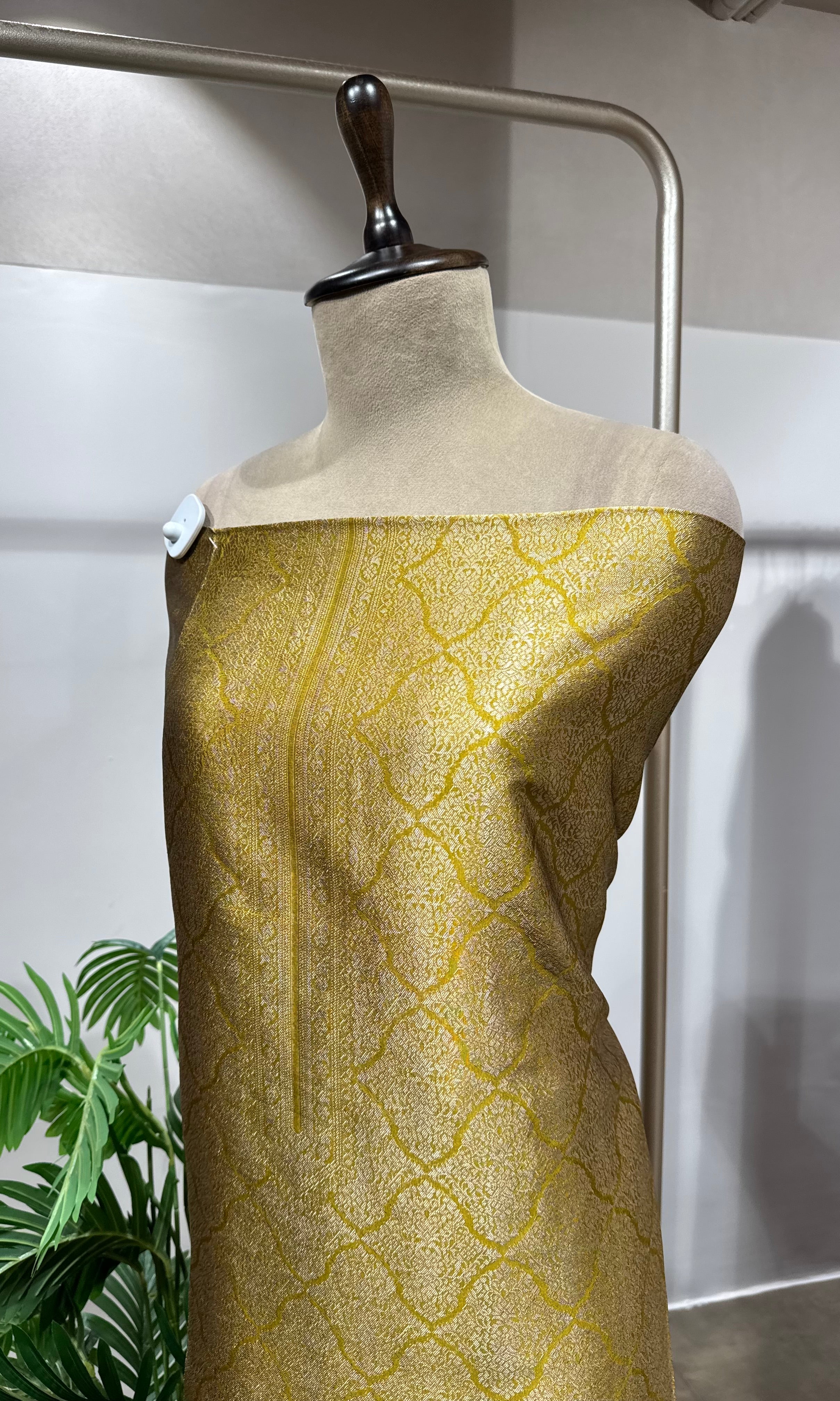 Mustard Banarasi Silk DRESS MATERIAL