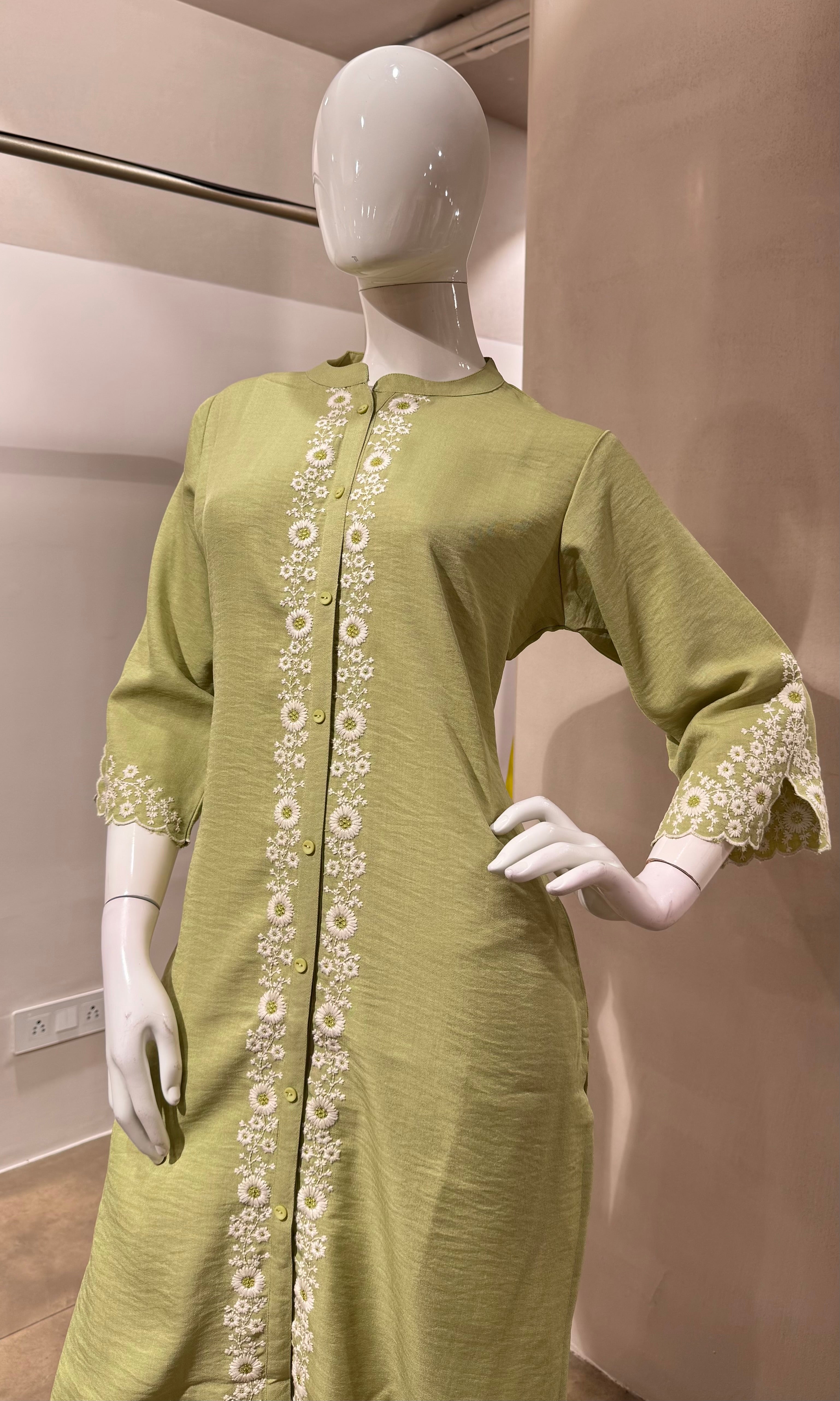 GREEN ETHNIC KURTI TOP