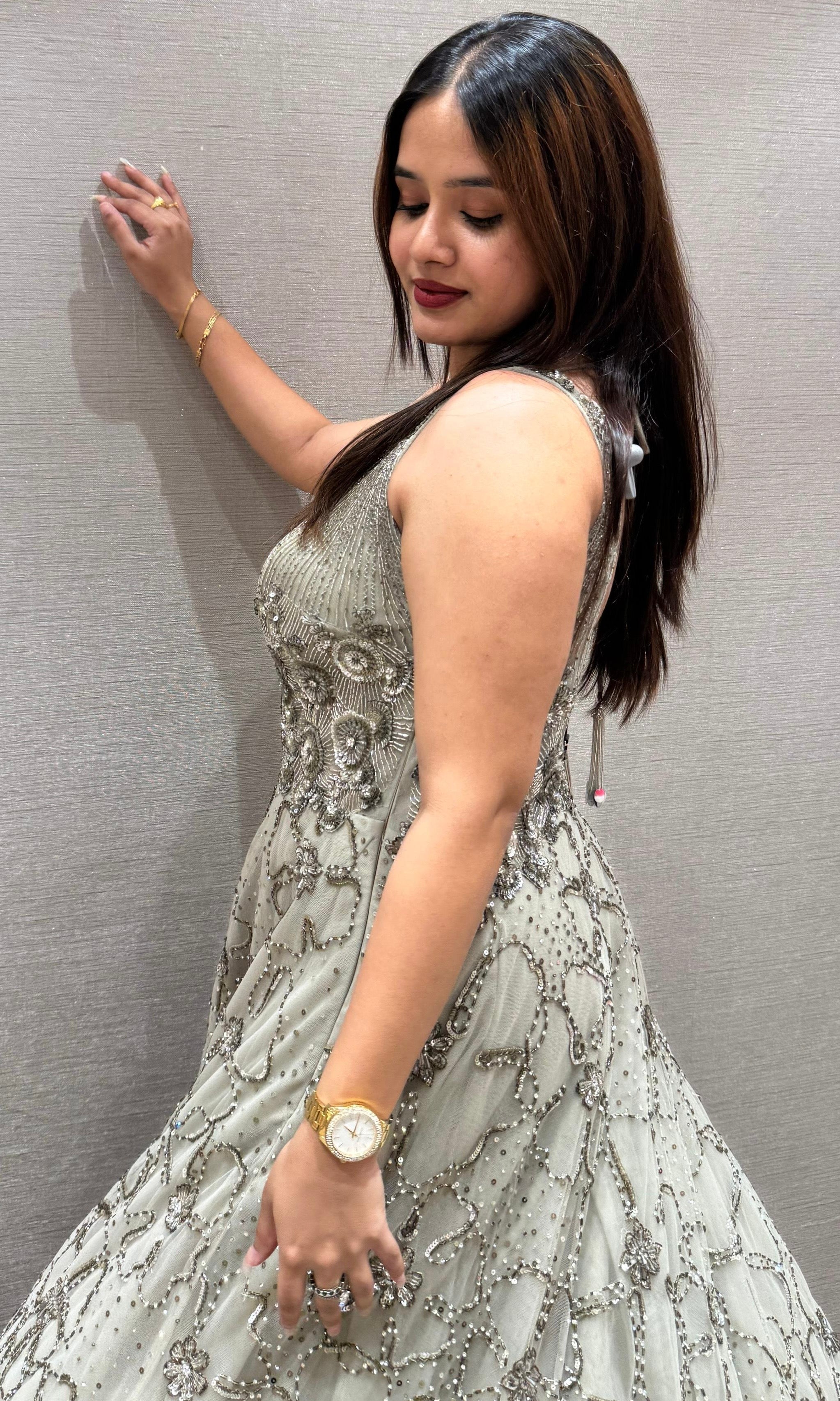 Light green long dress