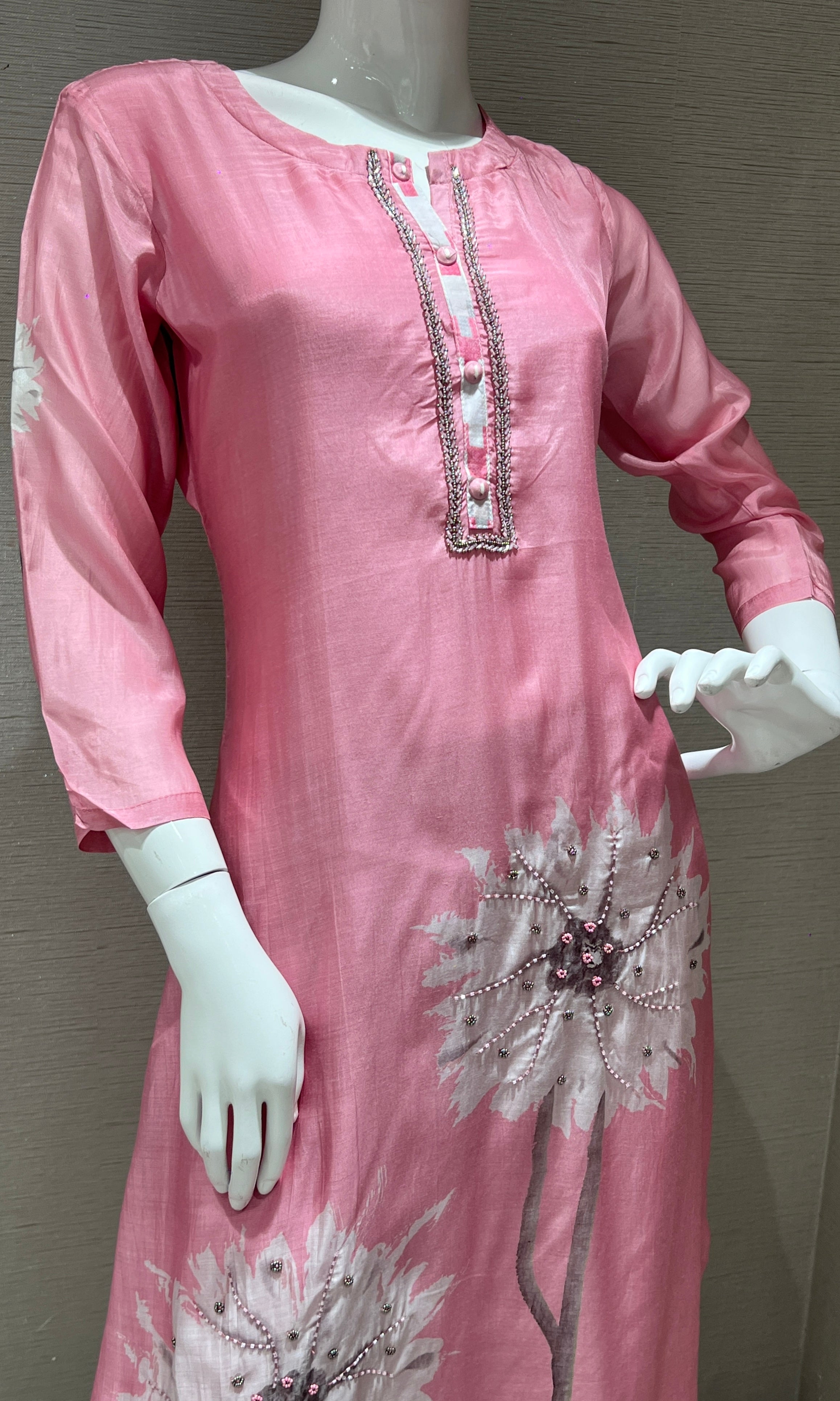 Baby pink kurta set