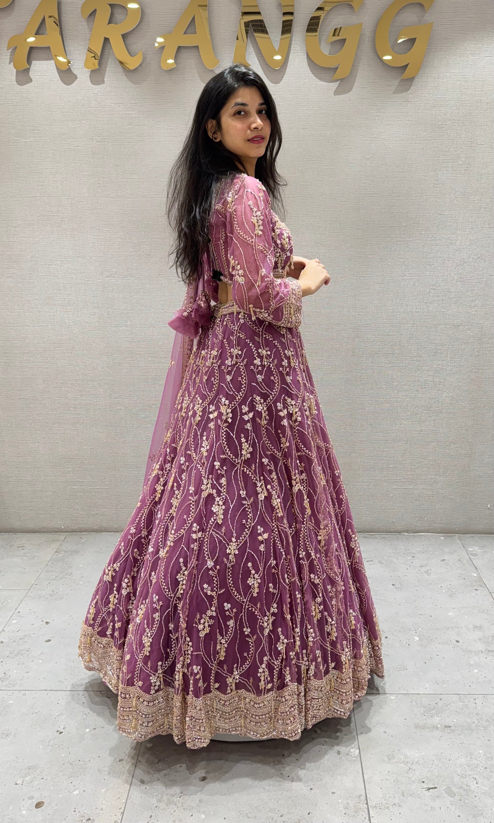 Purple GOLDEN EMBROIDERED lehenga
