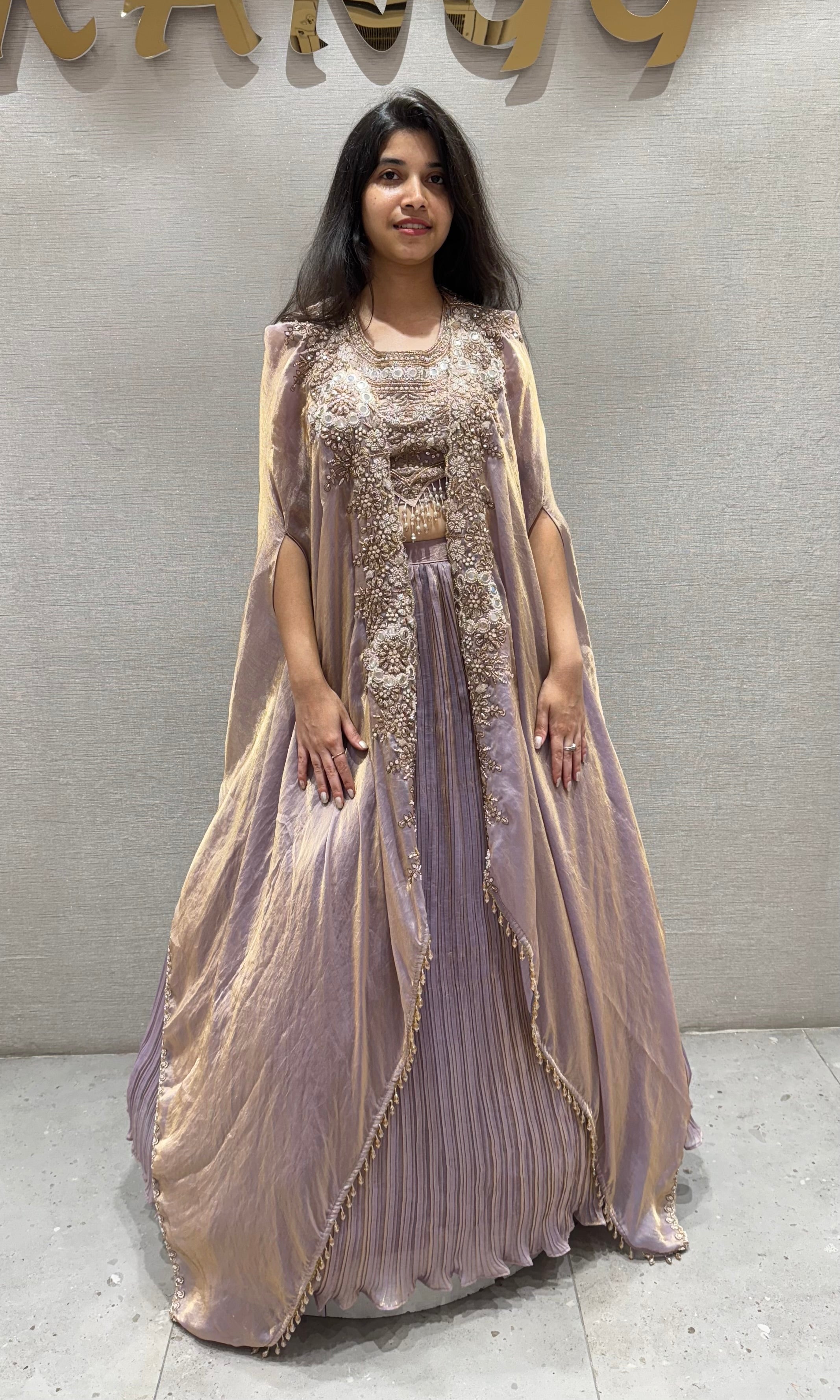 Onion pink GOLD EMBROIDERED LEHENGA