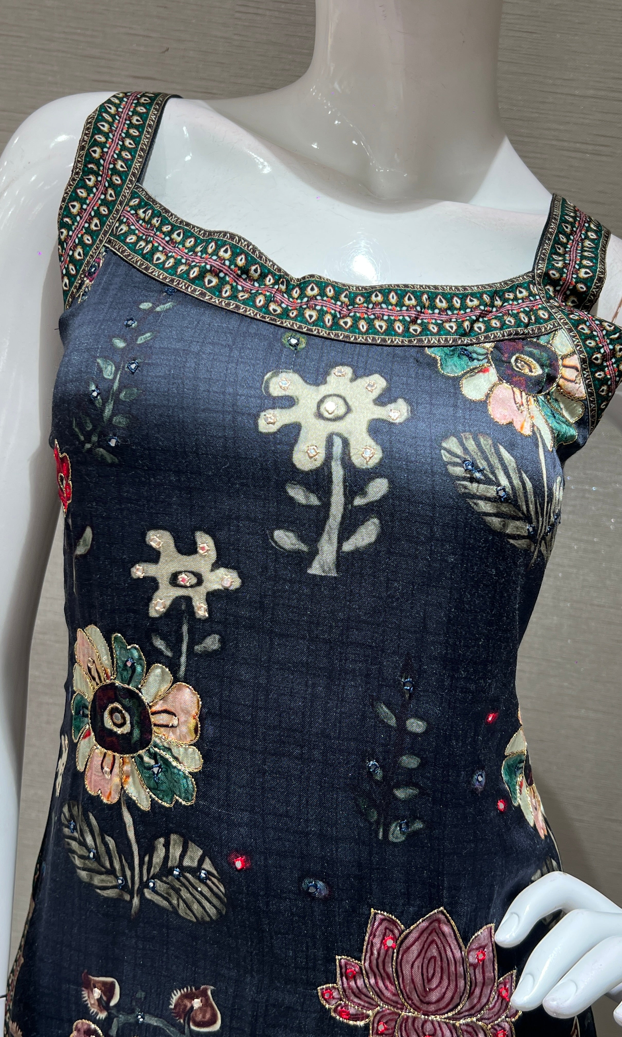 Black floral Kurta set