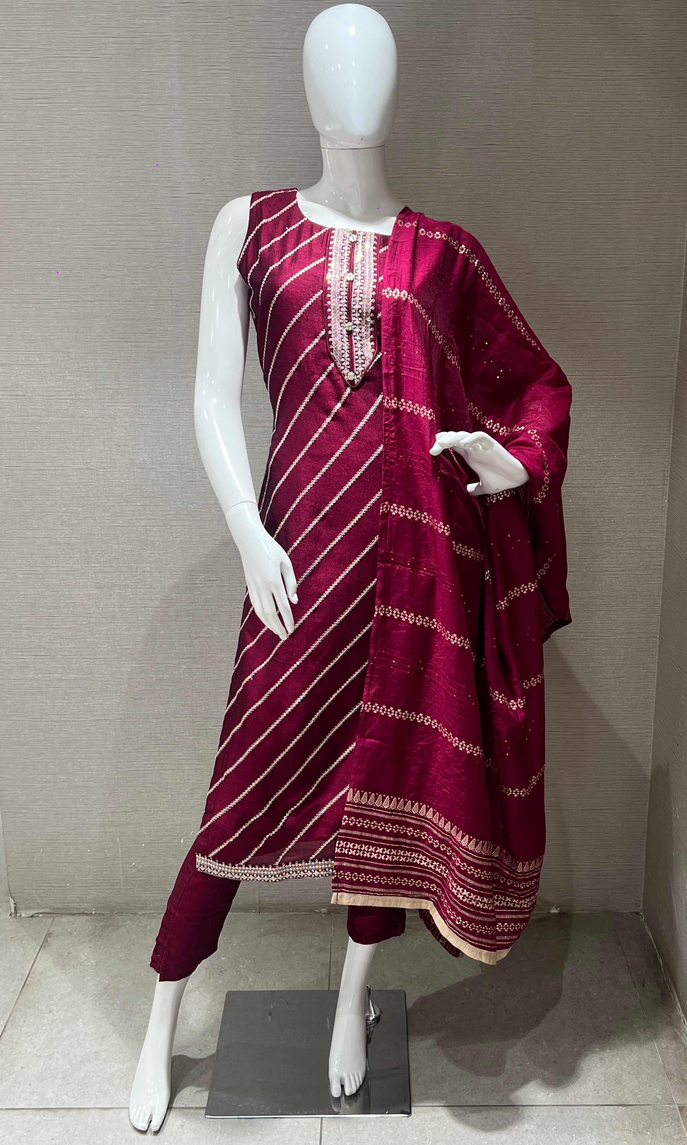 Wine kurta set