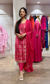light pink Silk Embroidered Zari Kurta Set