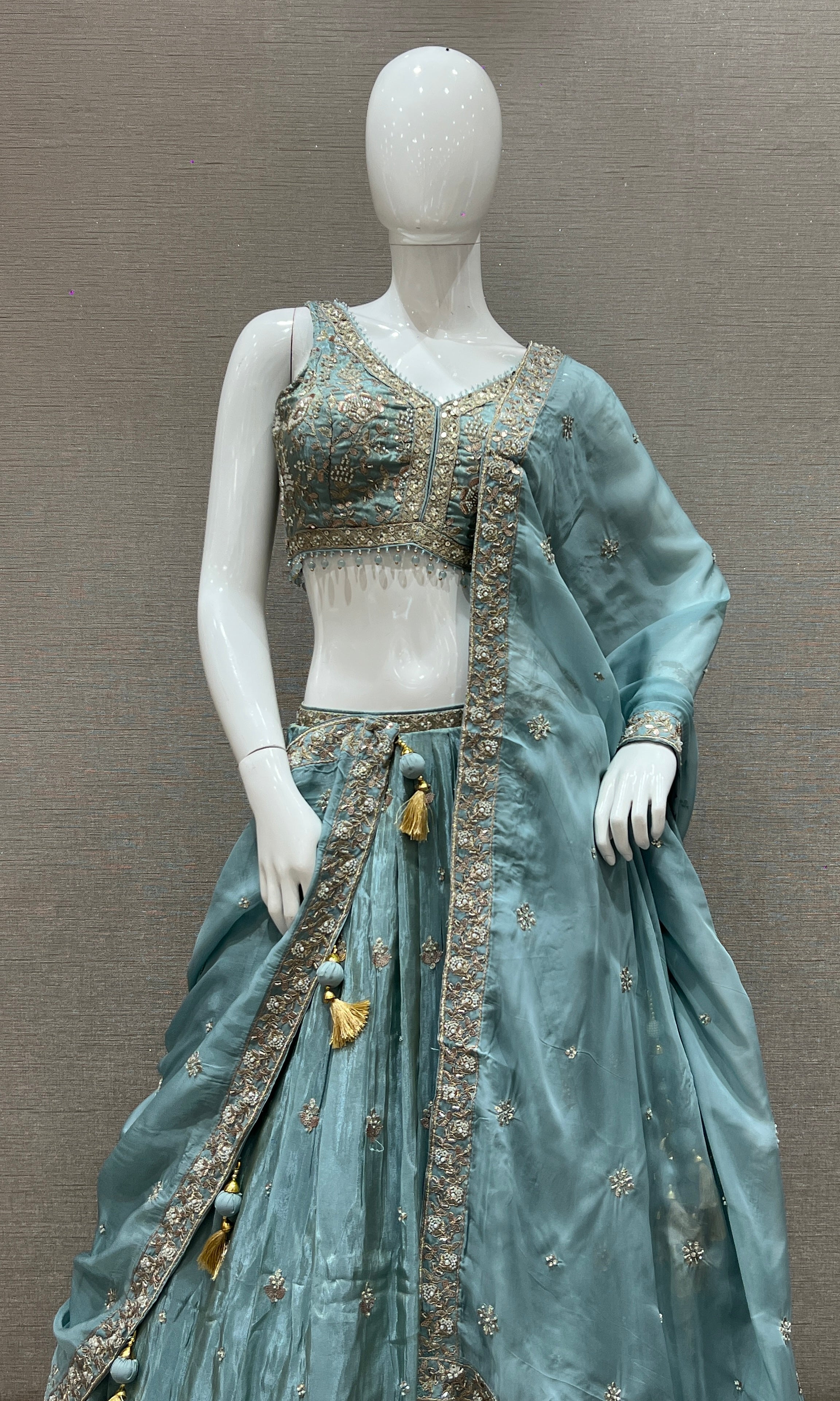Sea blue Lehenga