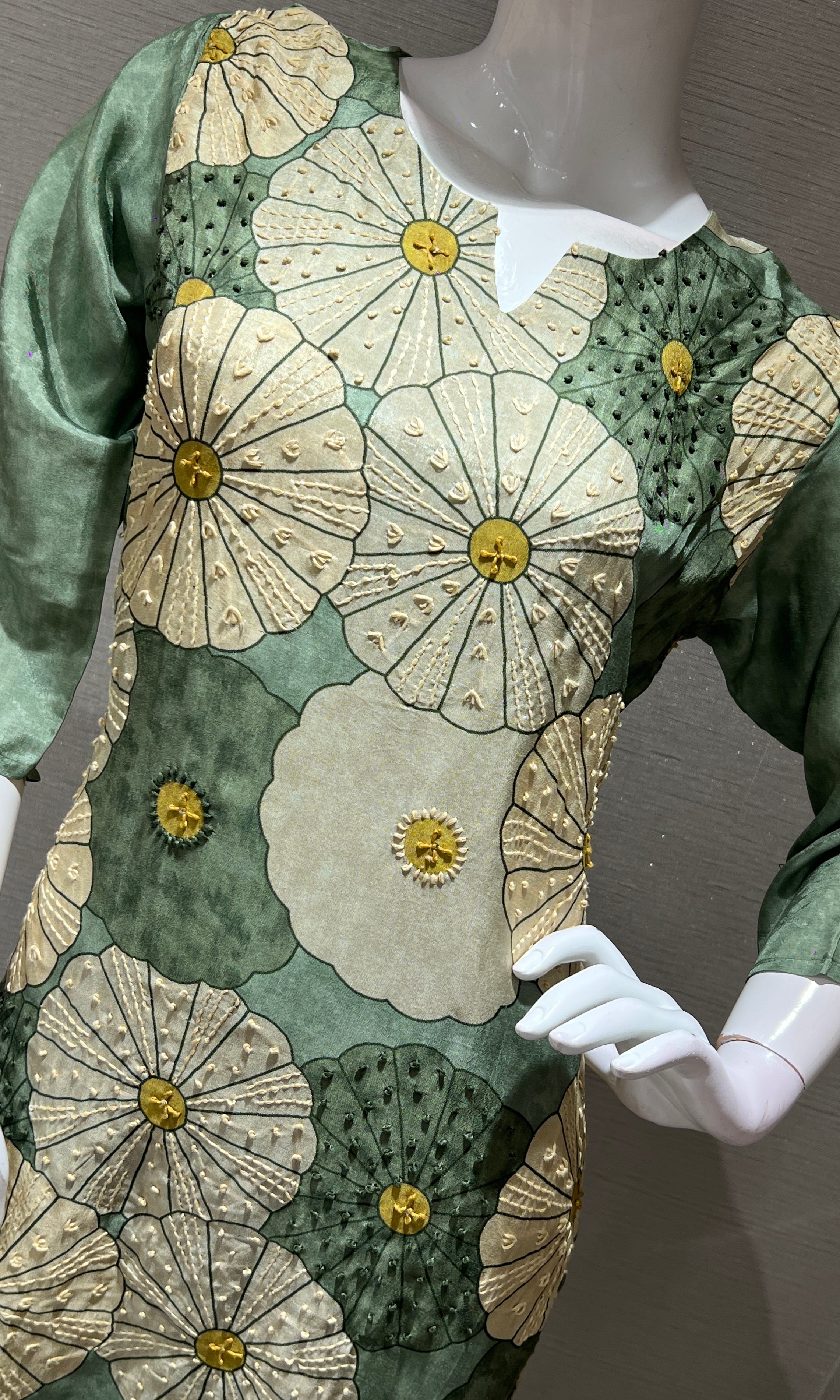 Green FLORAL kurta set