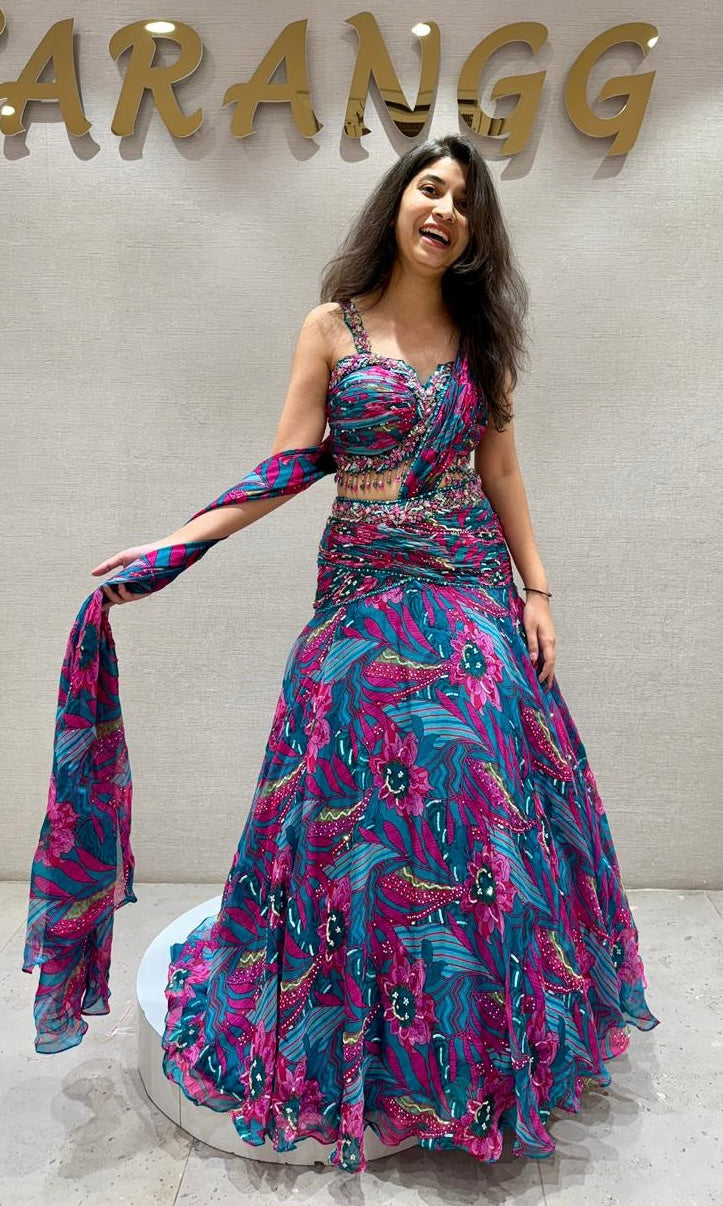 Light blue Lehenga