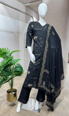 BLACK ETHNIC KURTA SET