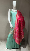 sea green embroidered sharara seT