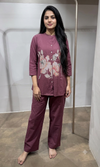 Pink Floral Embroidered Co-Ord Set