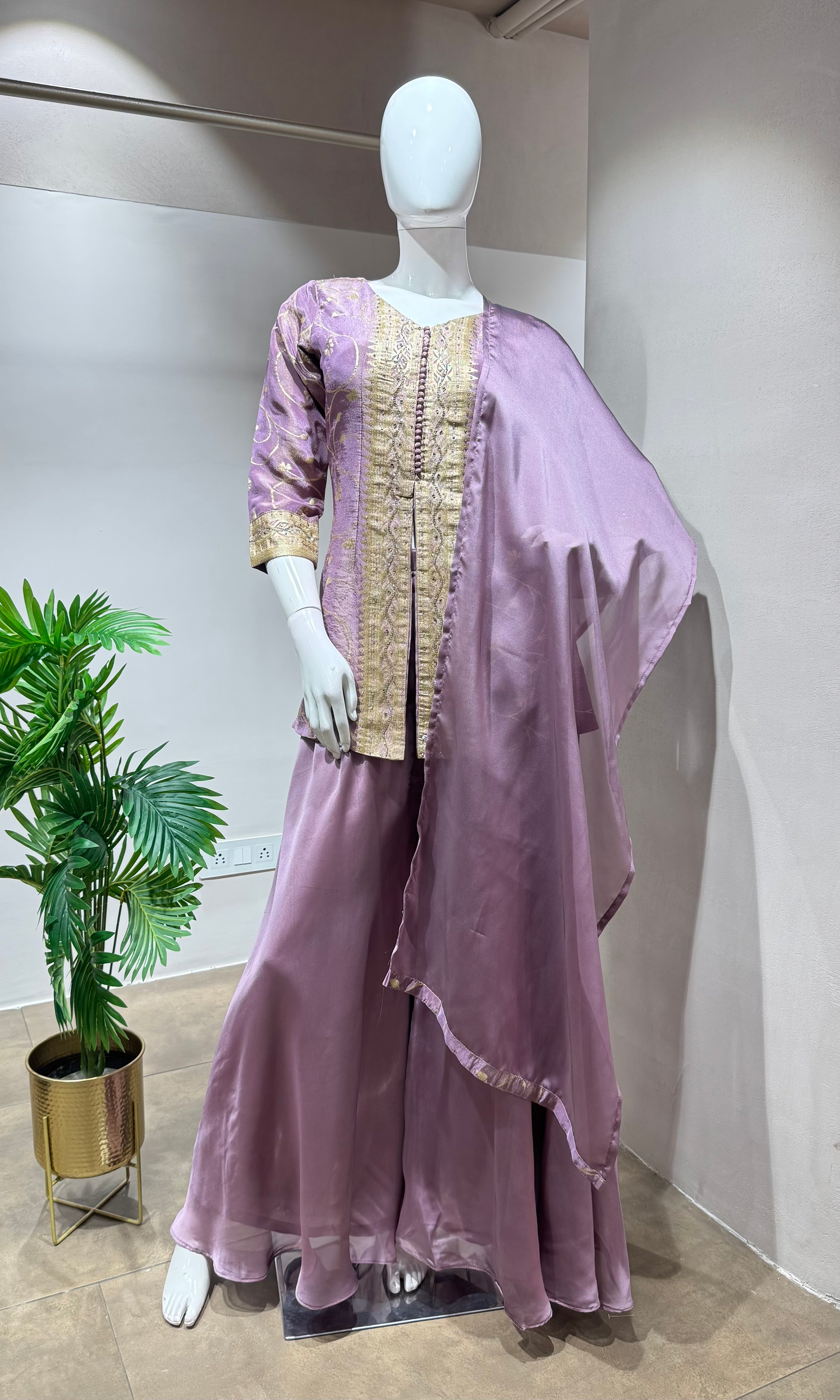 Lilac elegant palazoo set