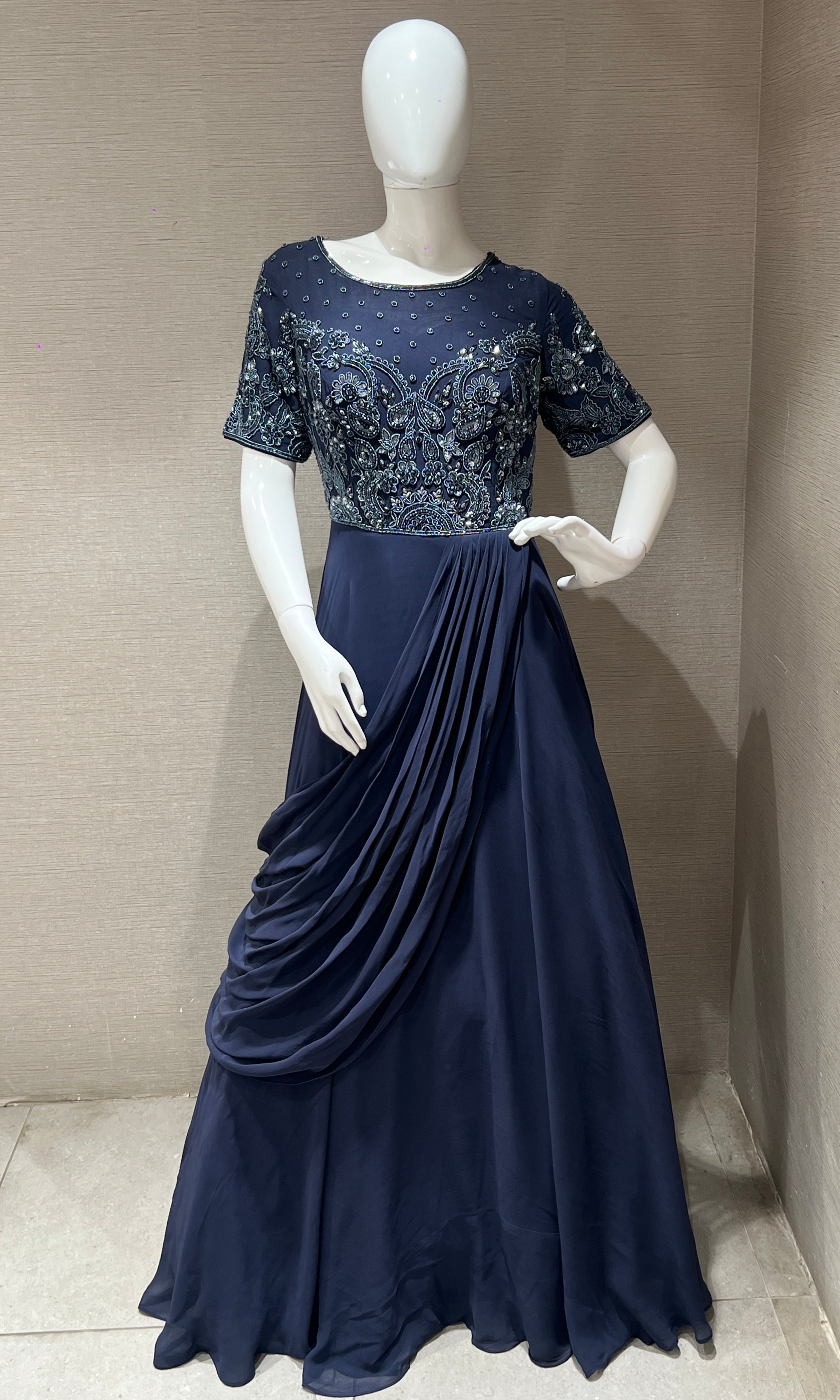 Blue ash long dress