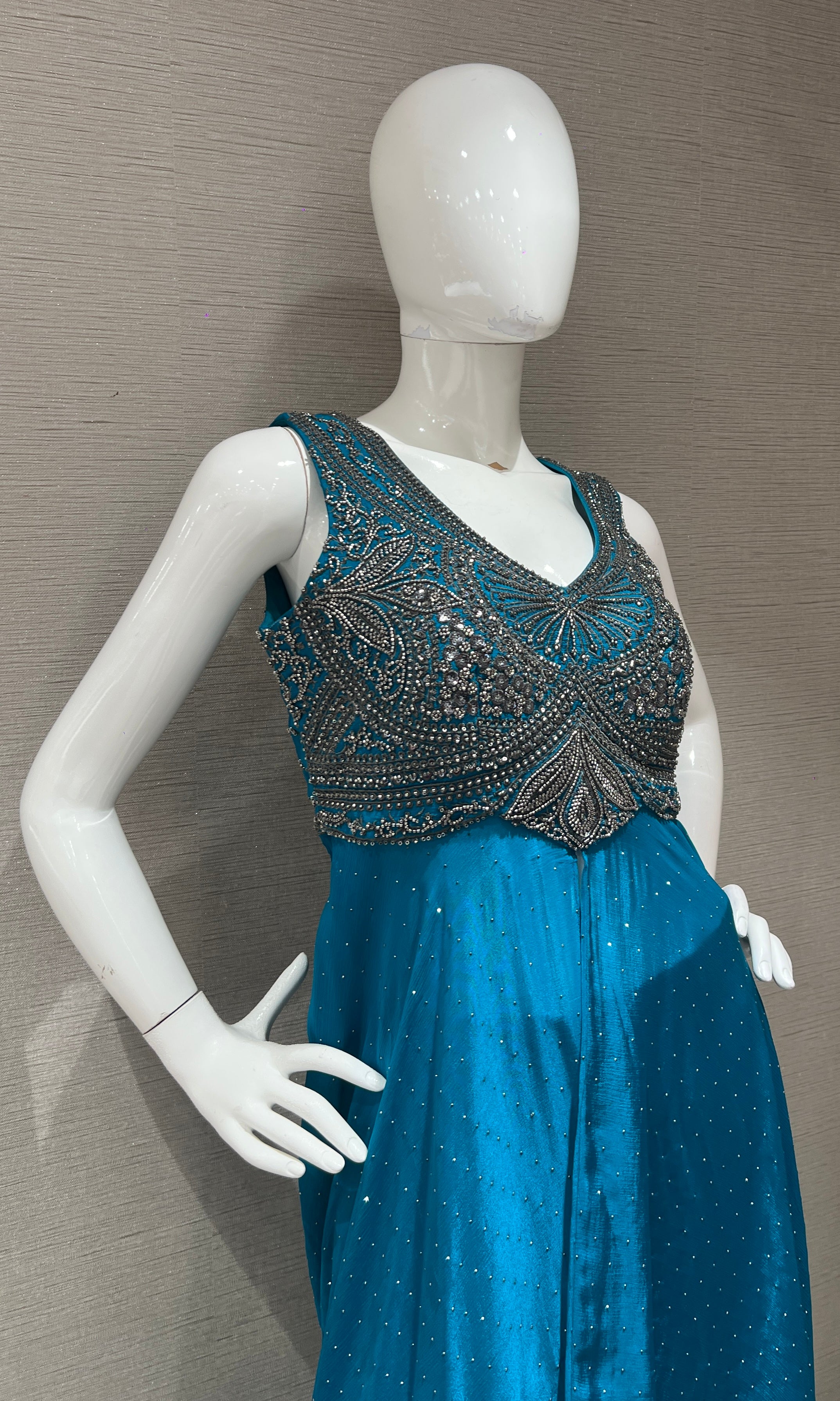 Rama Shimmer anarkali with palazzo pants