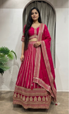PINK Georgette Embroidery Lehenga set