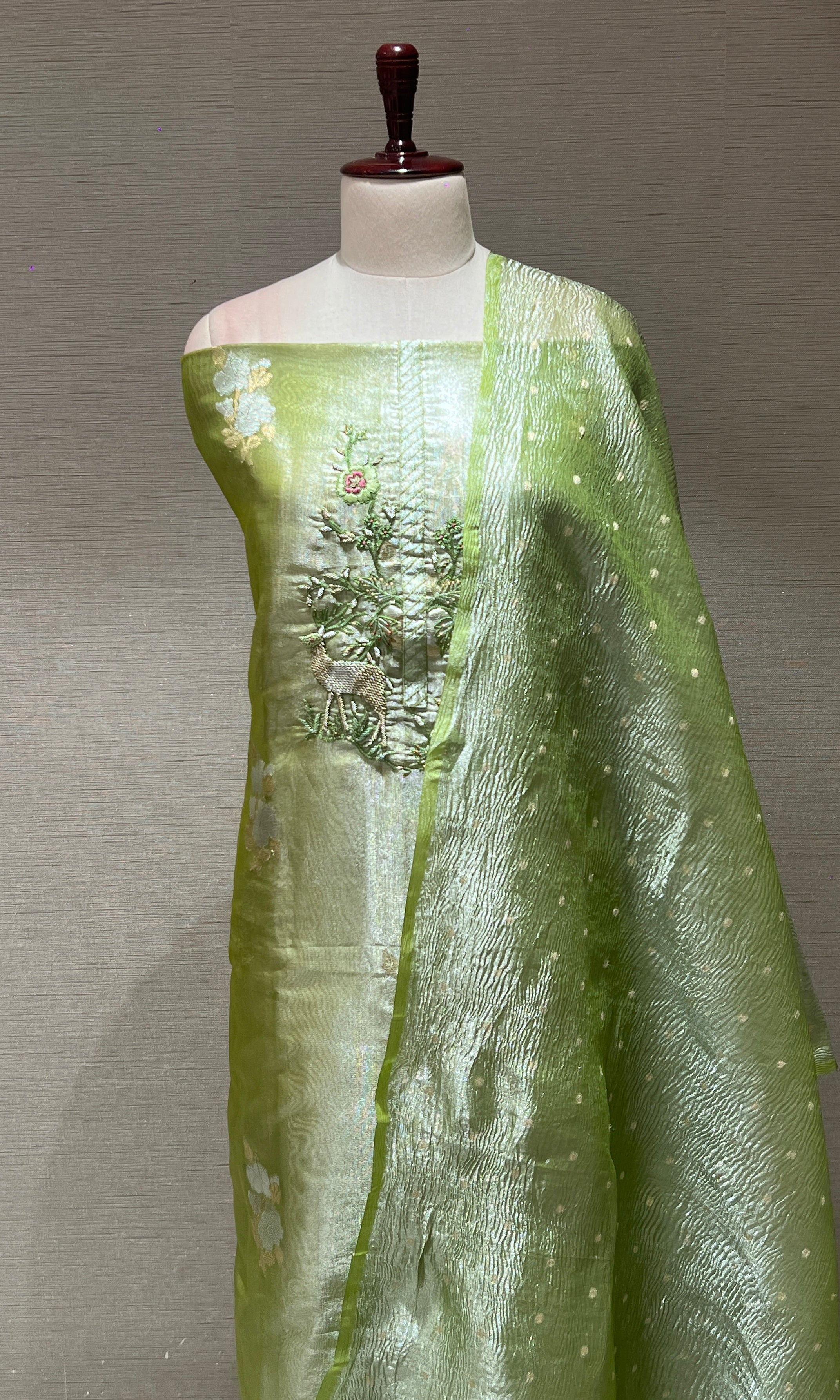 Green dress material