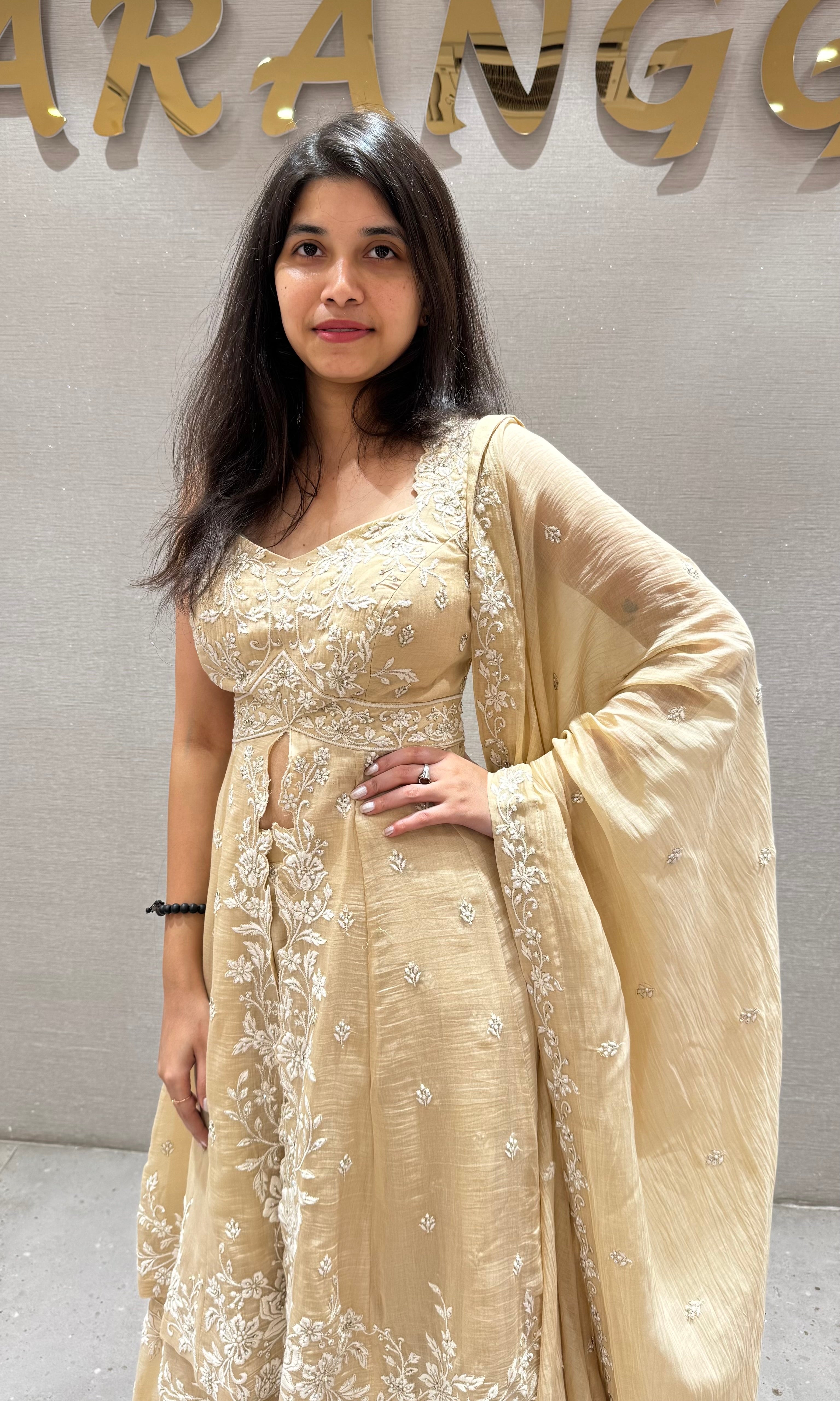 Beagh FRONT SLIT EMBROIDERED PALAZZO SET