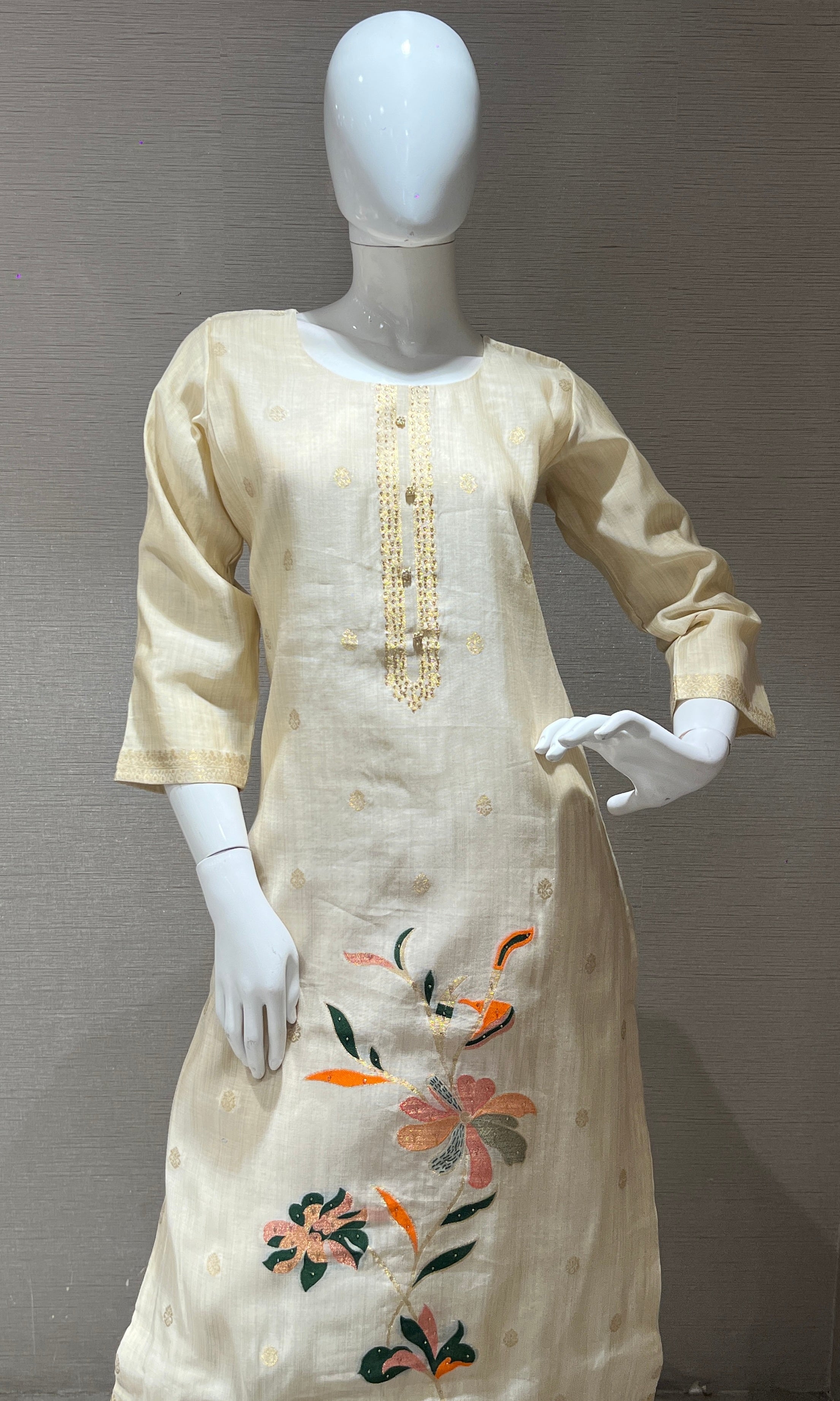 Cream kurta set