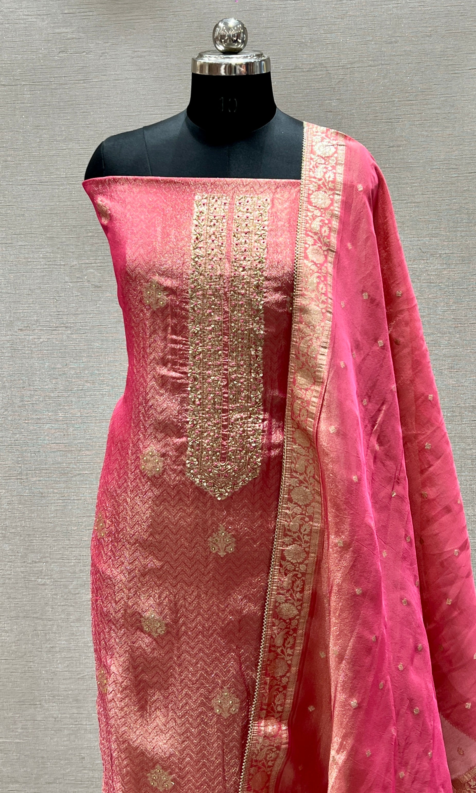 Pink dress material