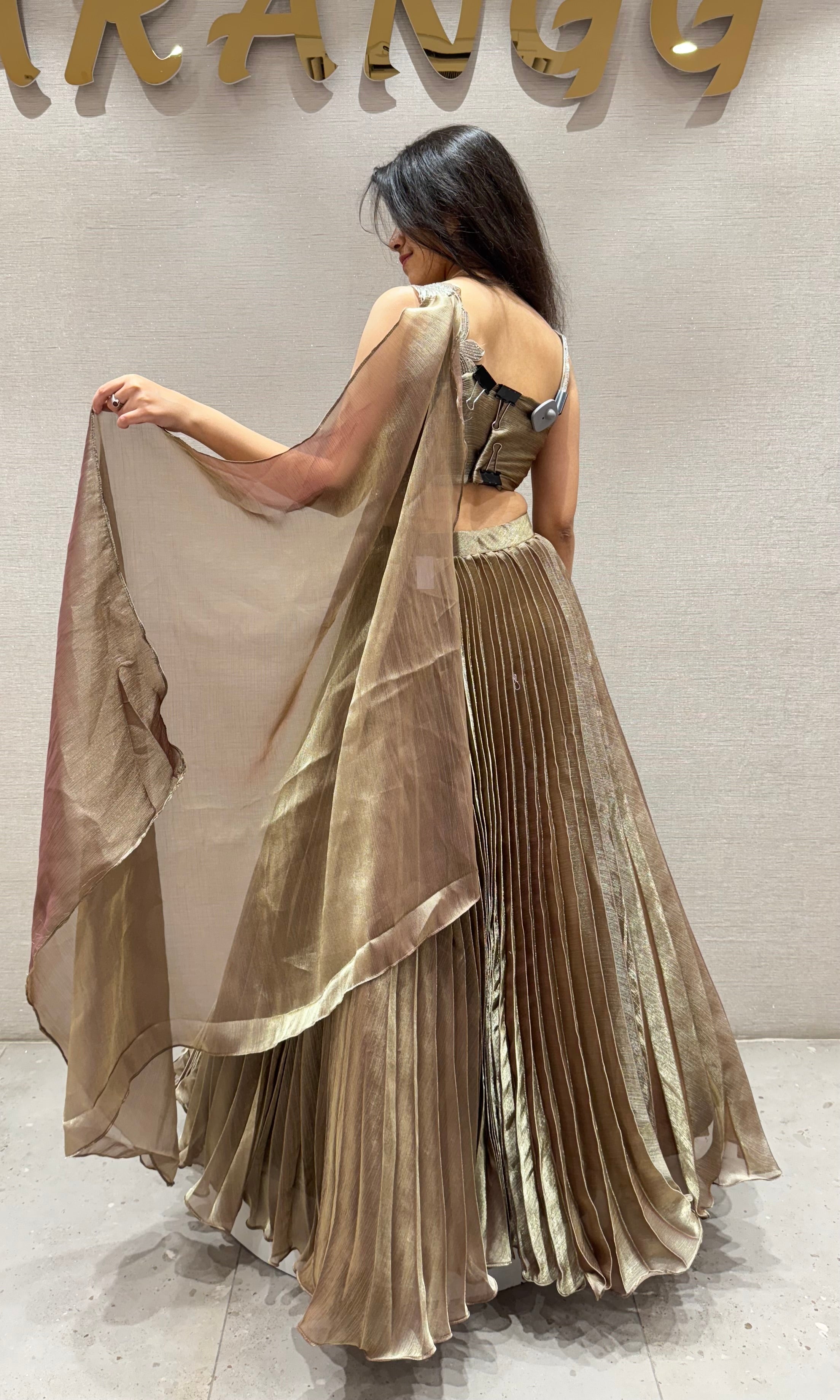 Light brown GOLDEN GLOW Lehenga