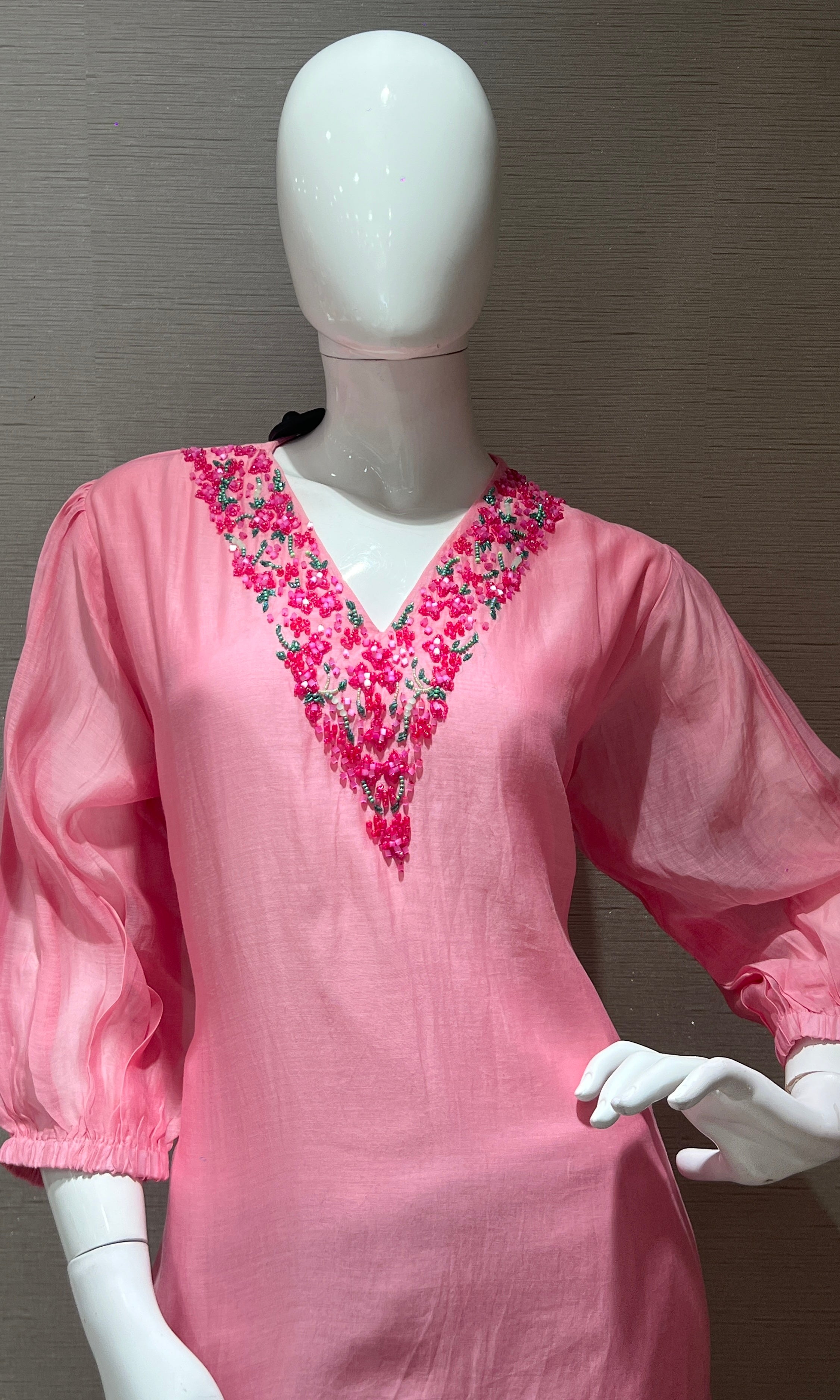 Rose Pink Embroidered kurta set