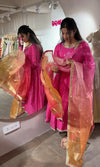 LOTUS PINK EMBROIDERED ANARKALI SET