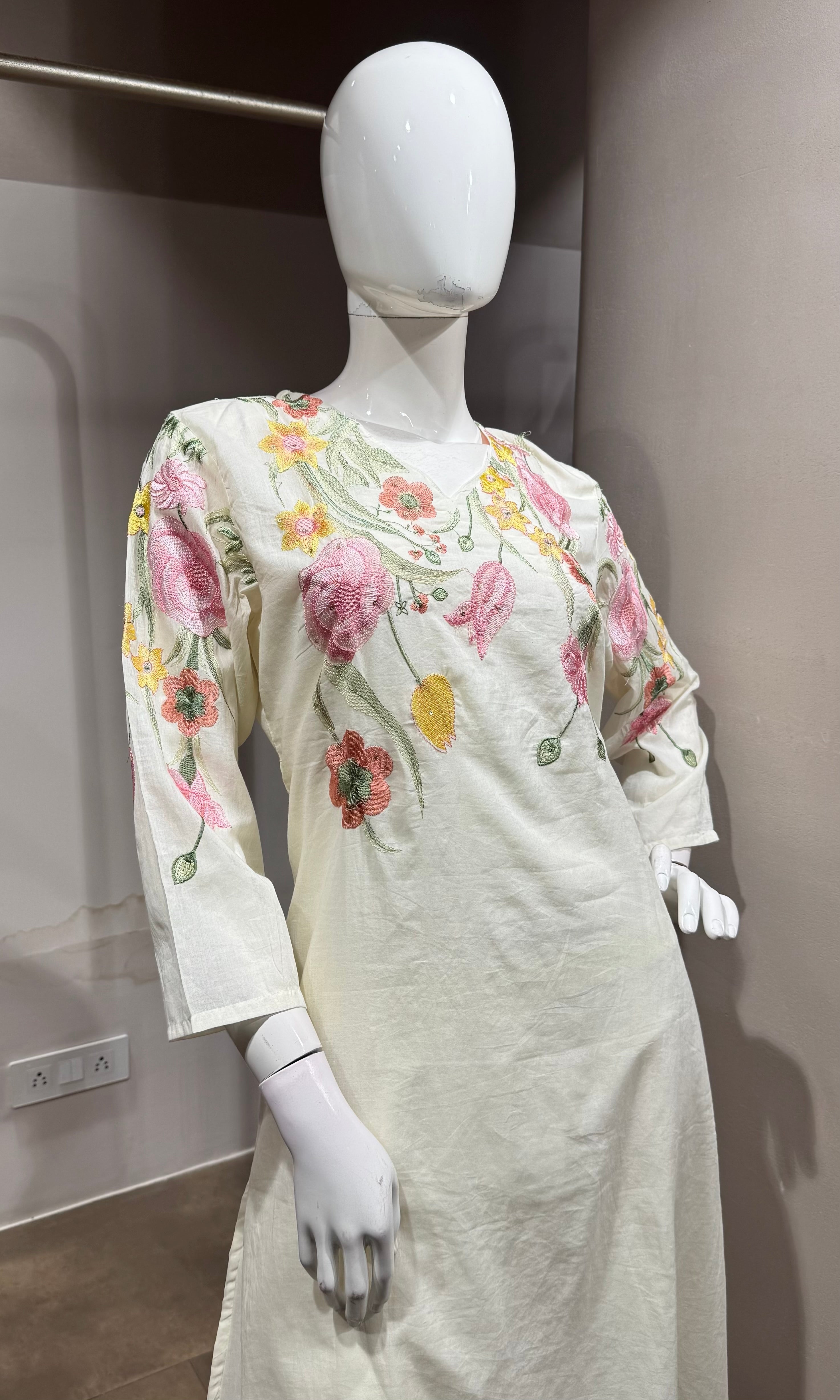 White Embroidered Kurta Set with Dupatta