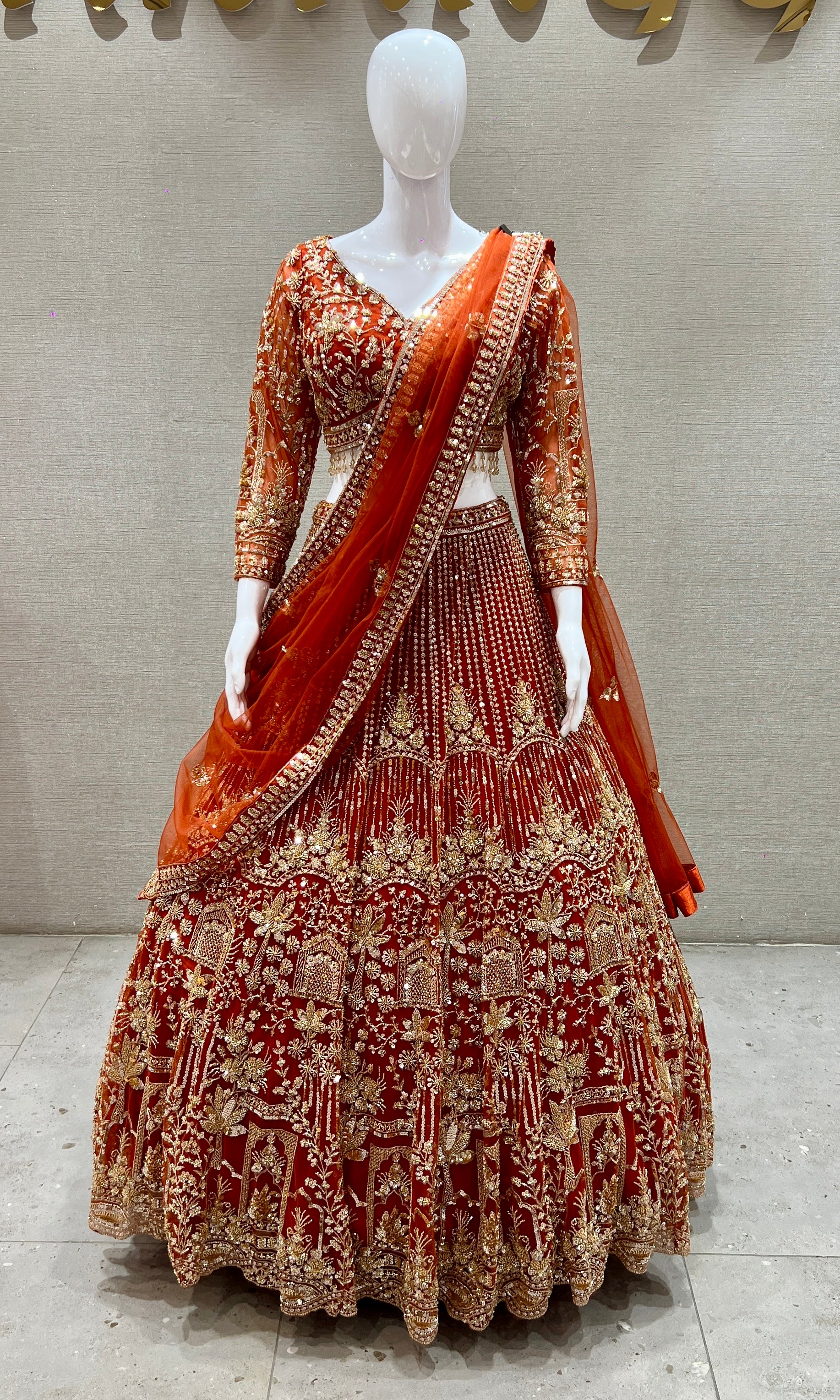 Rust orange Lehenga