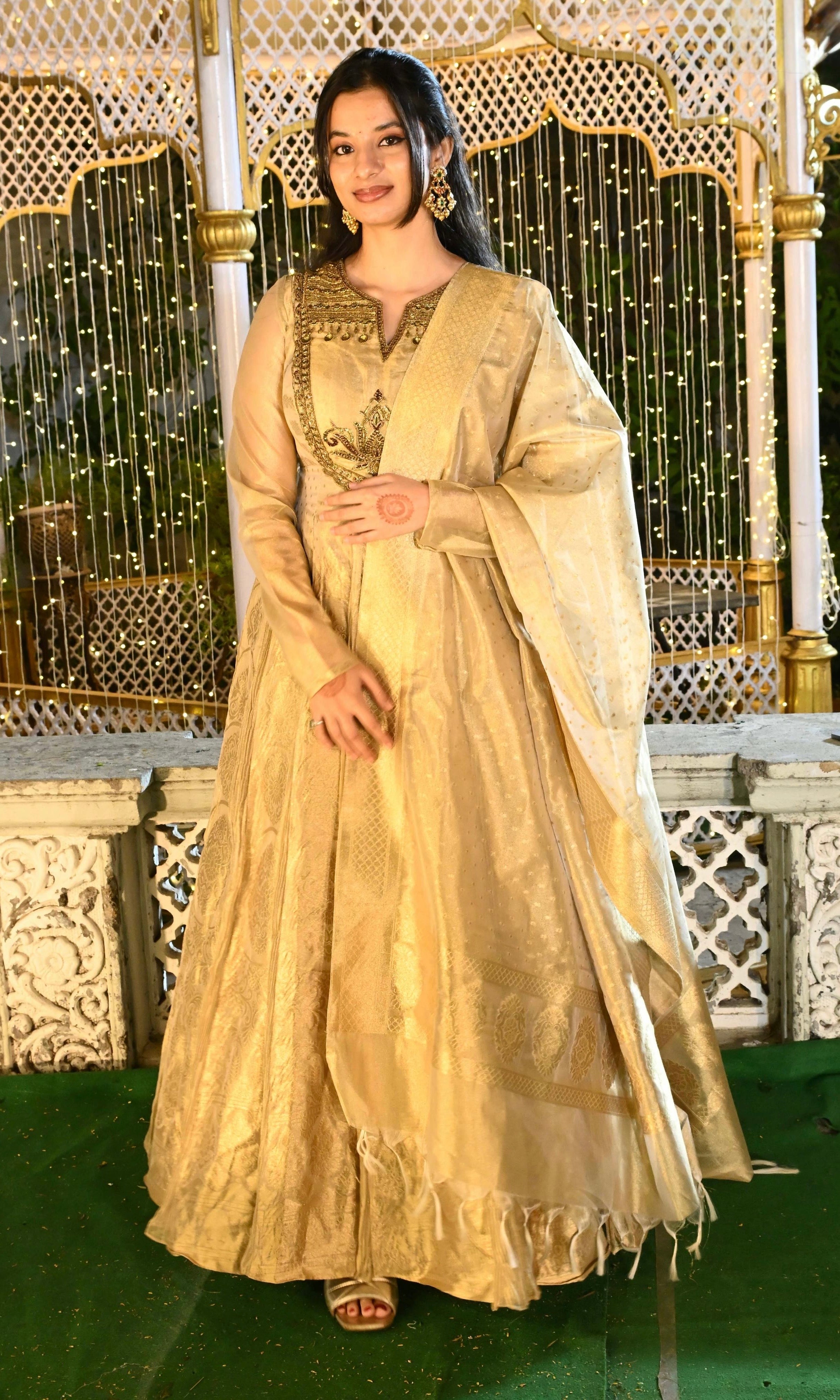 IVORY GOLDEN ANARKALI