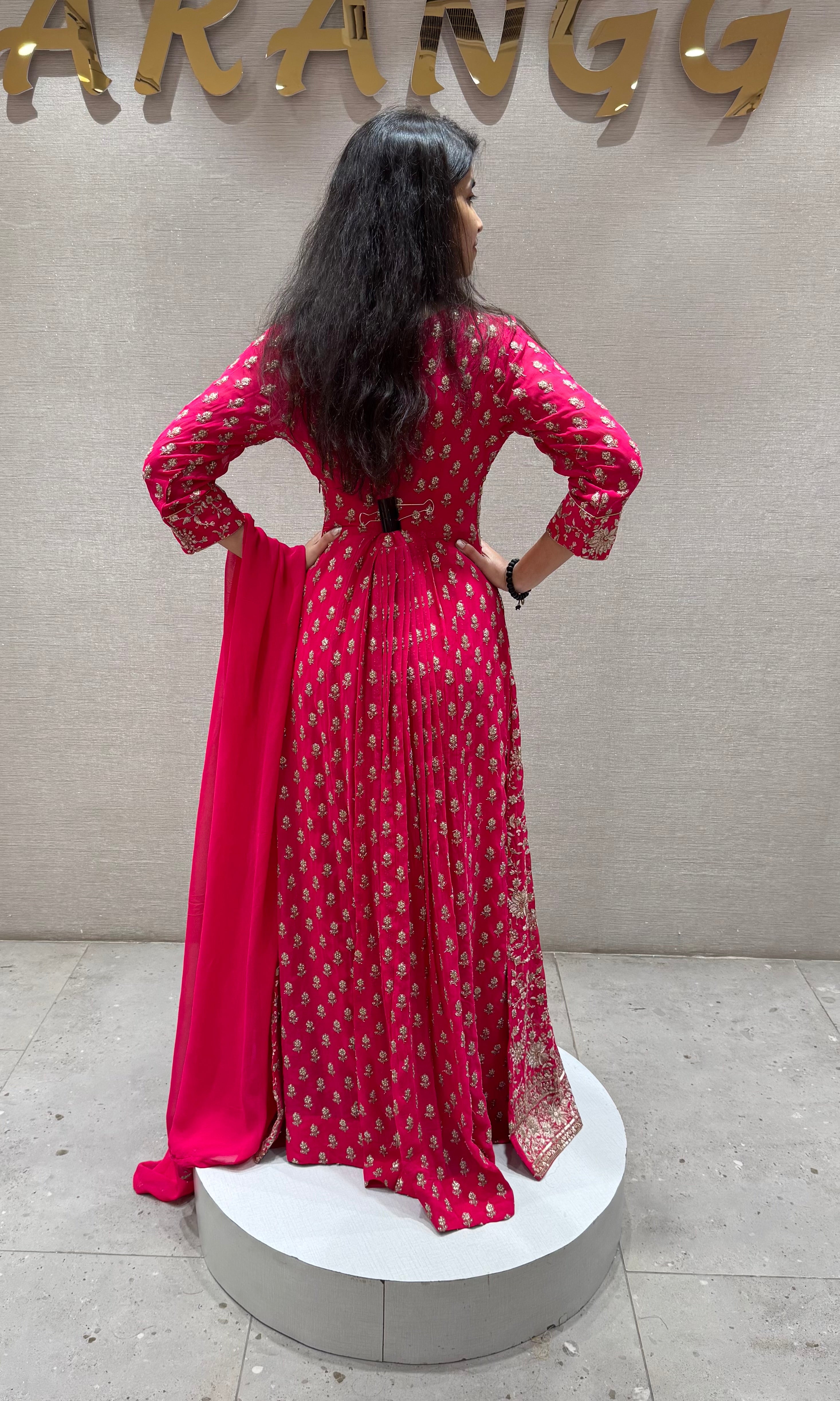 Rani pink ANARKALI long dress