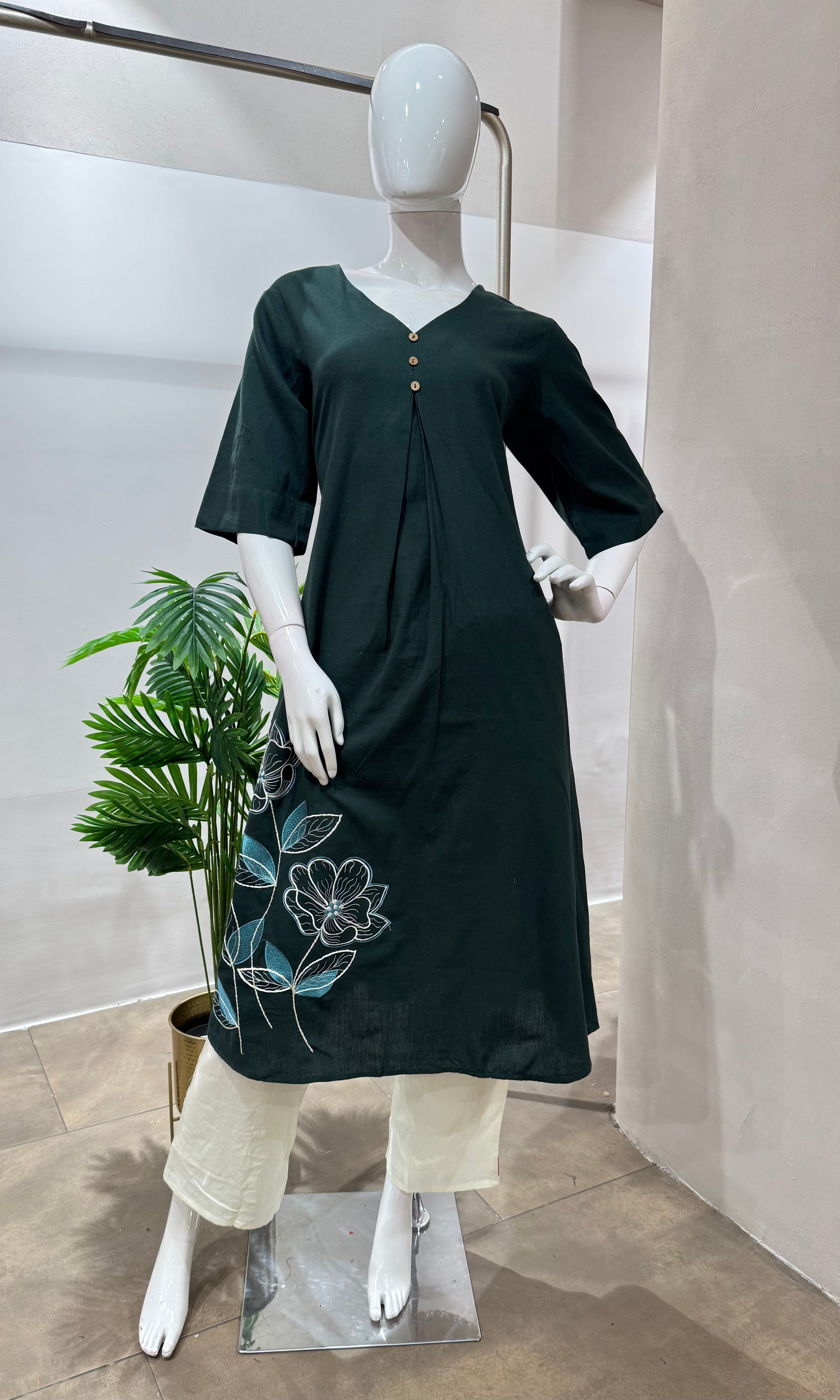 GREEN floral kurti top