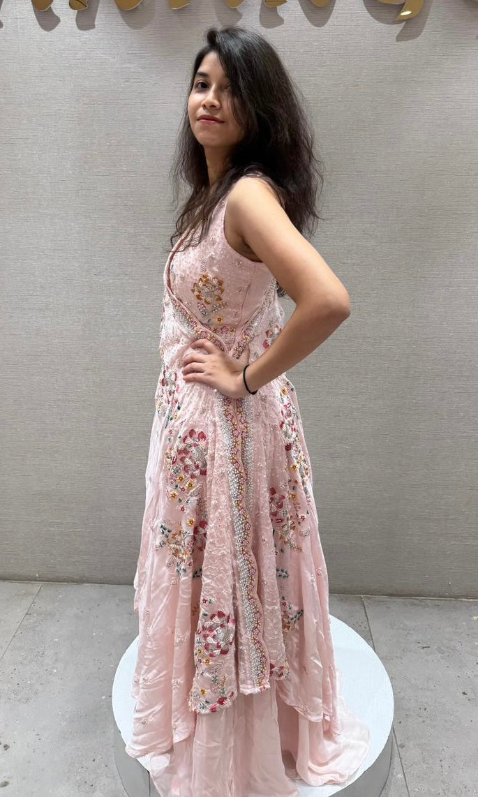 Ethereal Baby Pink Long Dress