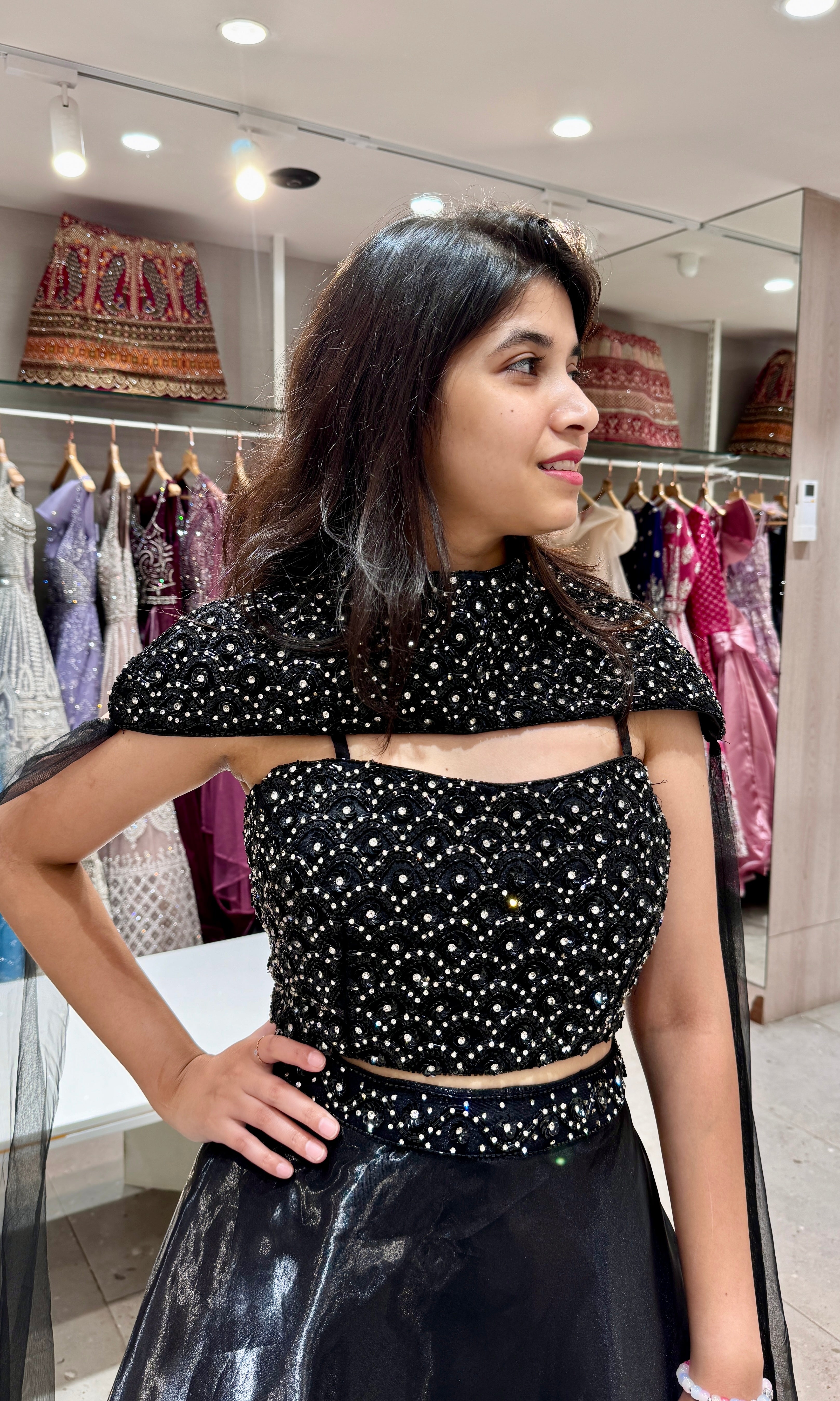midnight Black Lehenga