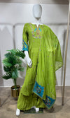 Green embroidered anarkali with palazzo