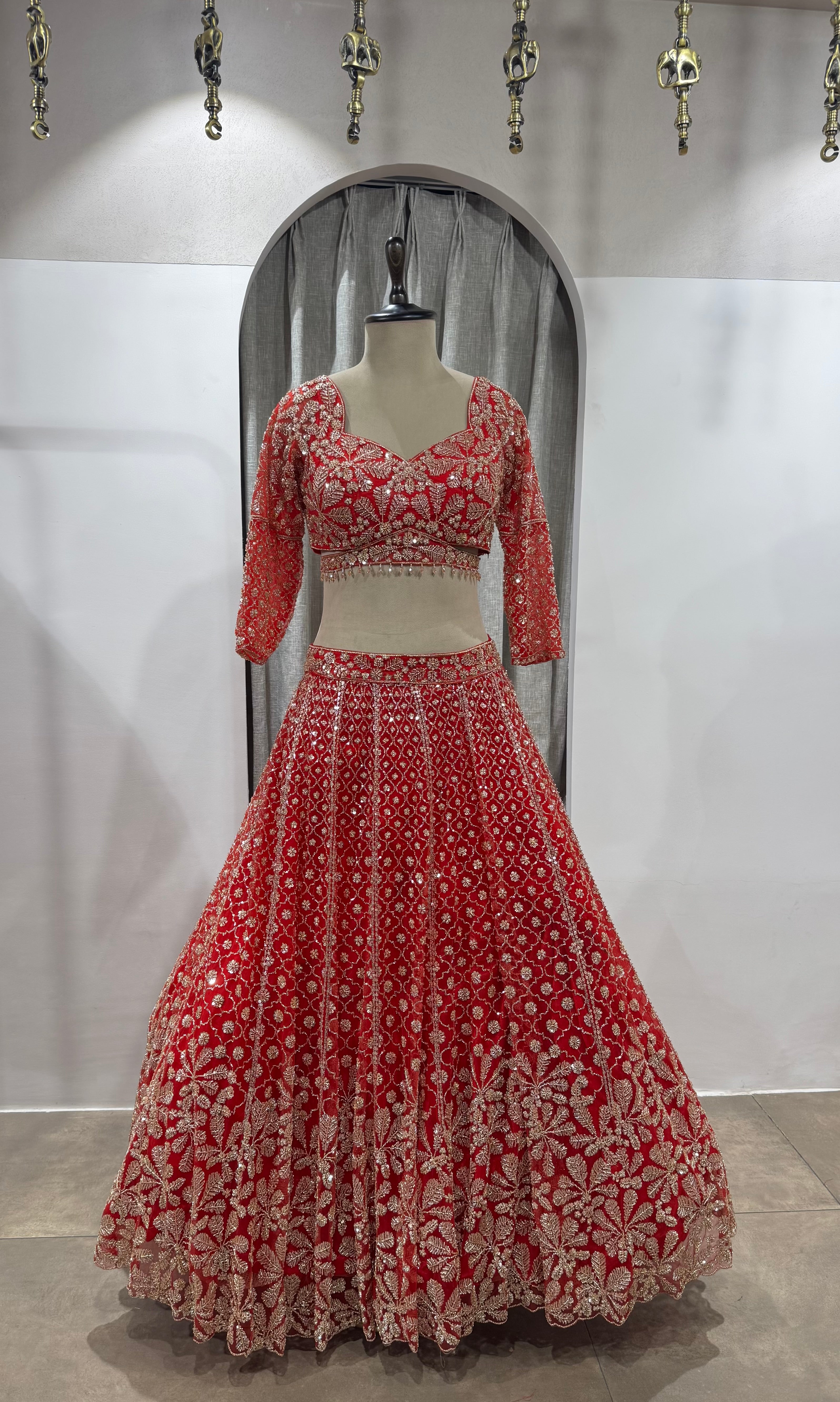 Royal Red Zardozi Ensemble LEHENGA