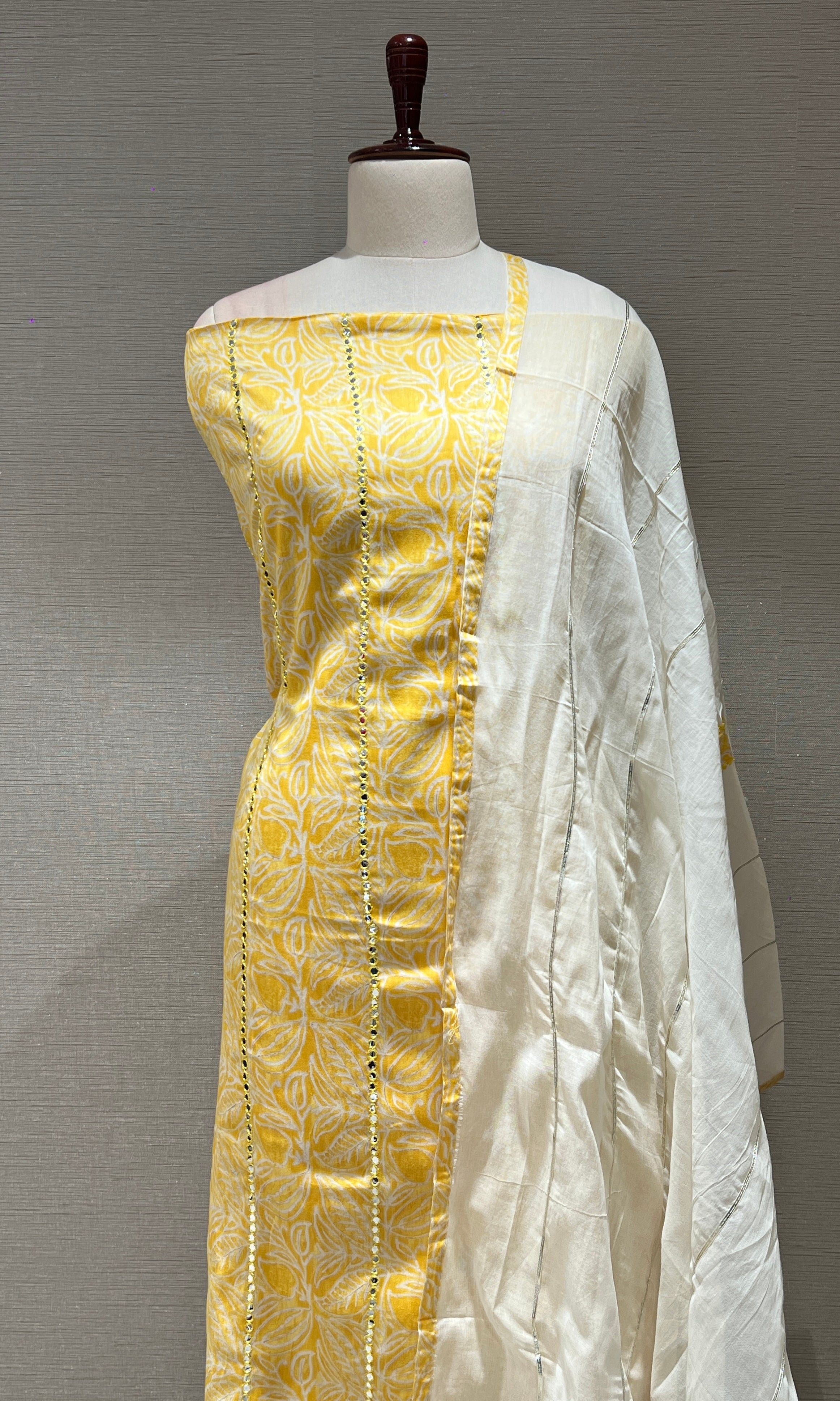 Yellow dress Material